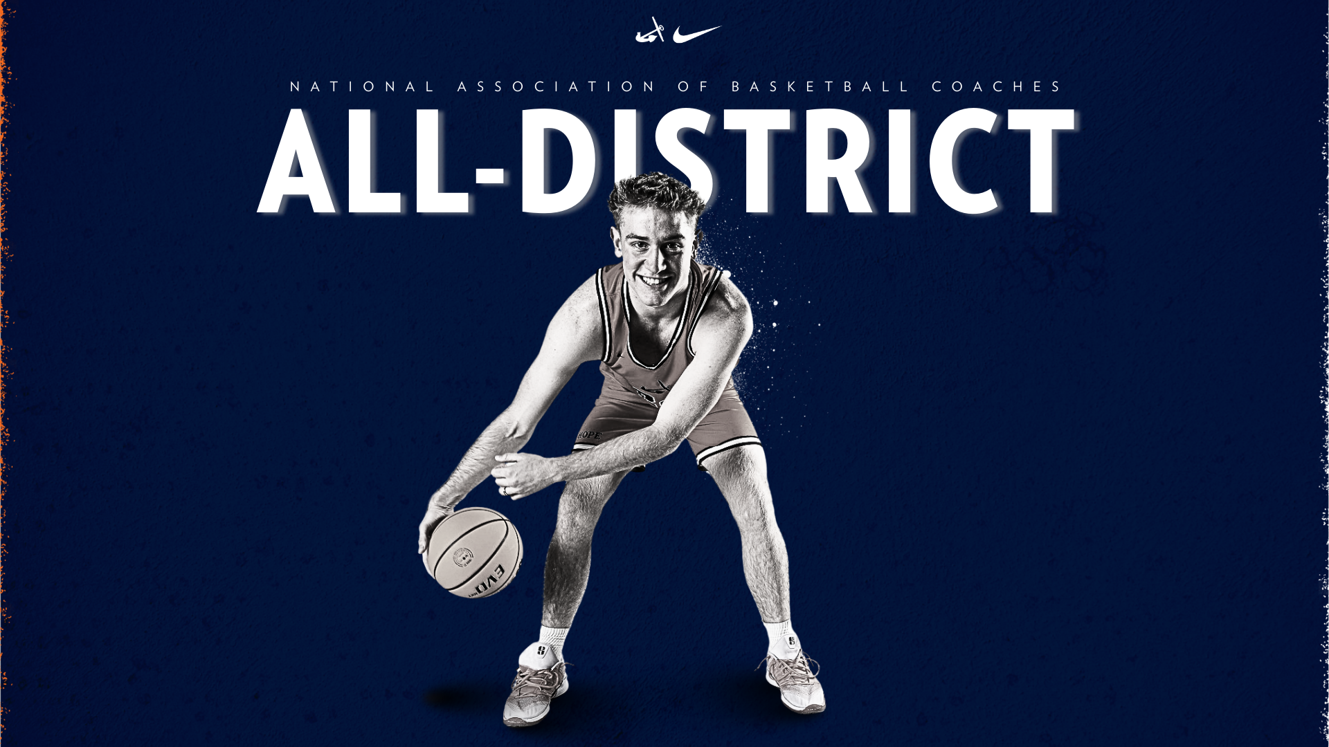 Parker Hovey dribbles a basketball.