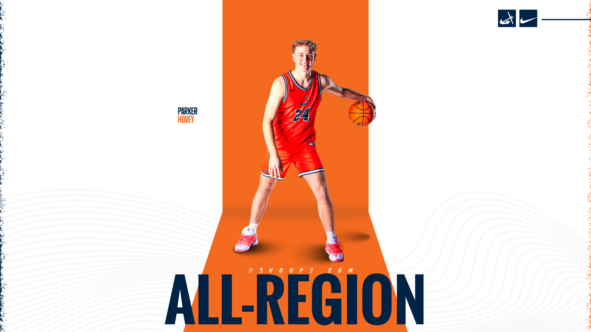 Parker Hovey dribbles a basketball.