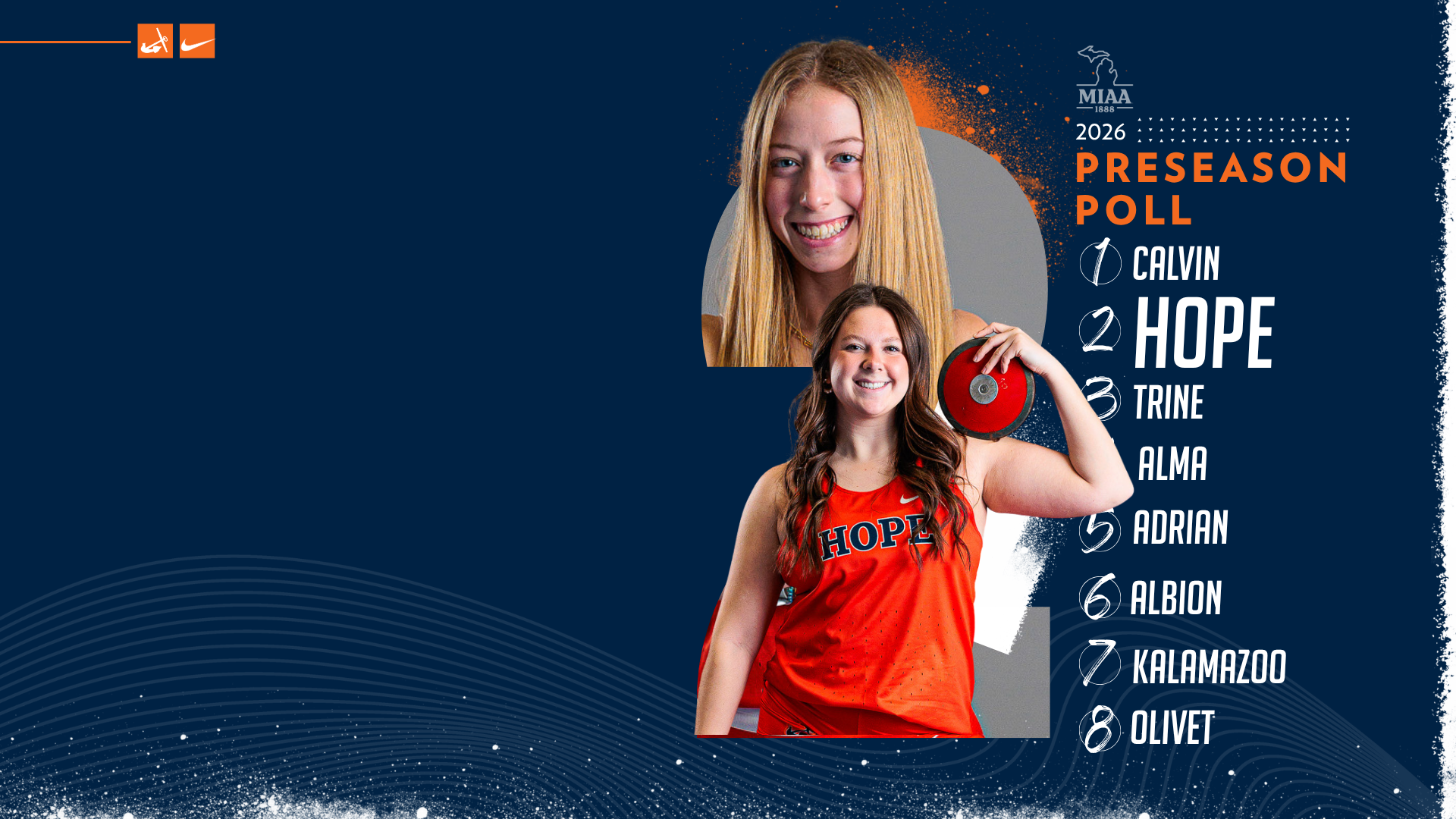 Two Hope female student-athletes pose for portraits.