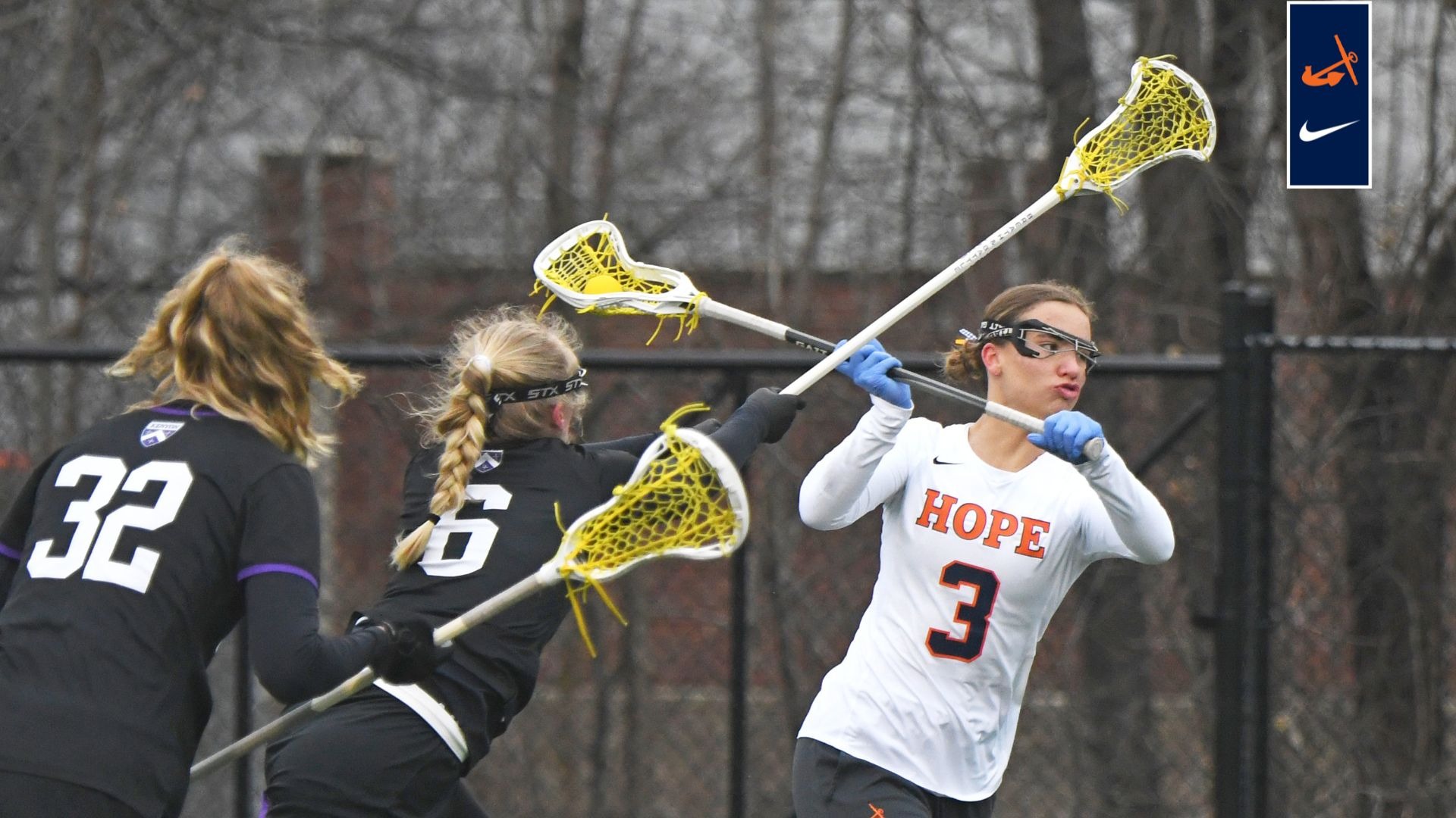 Sarah Rott shoots on net at Van Andel Stadium.