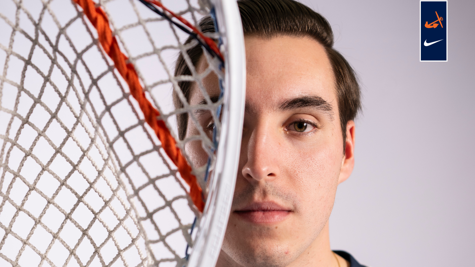Jack Balmforth holds a goalie stick