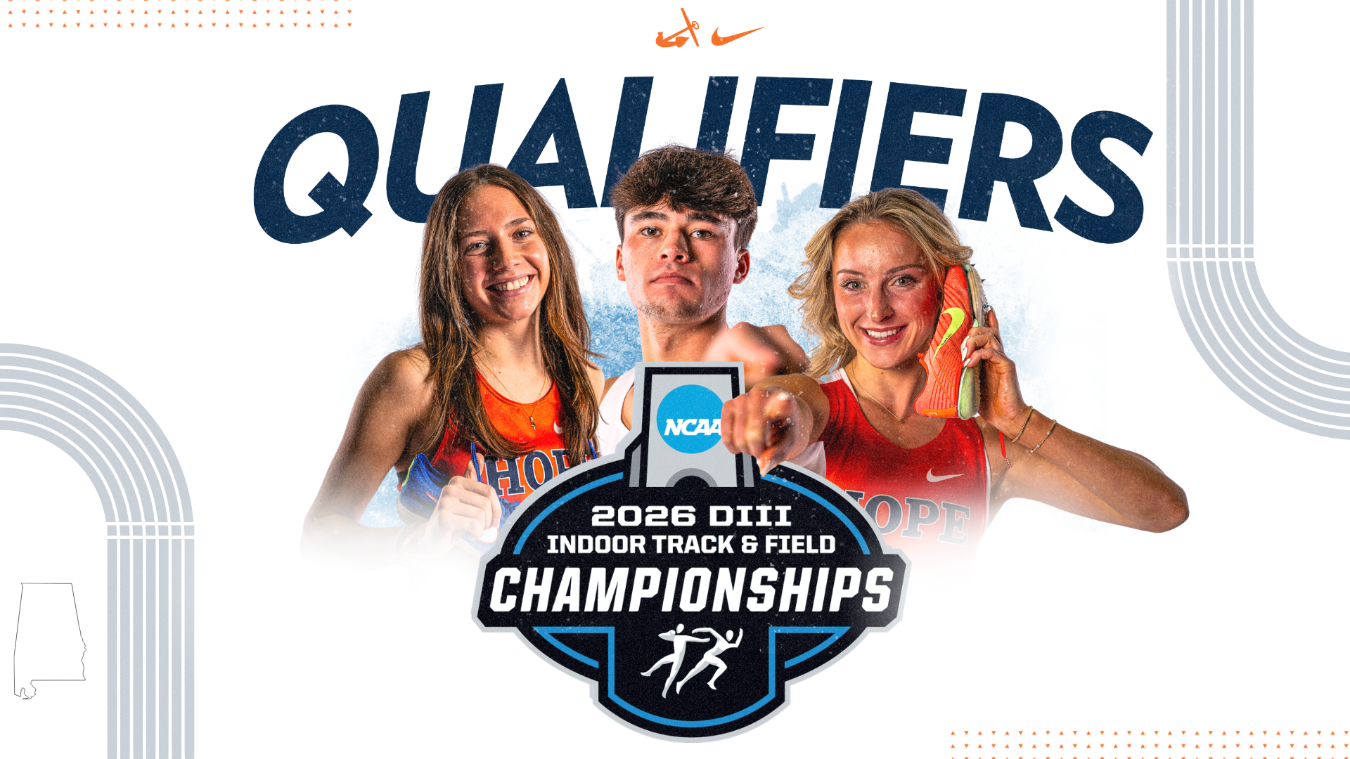 Runners Molly Durow Dylan Terpstra and Sara Schermerhorn pose for portraits.