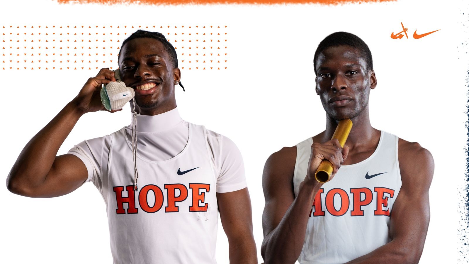 Maurice Streeter and Kevin Barifagok pose for portraits.