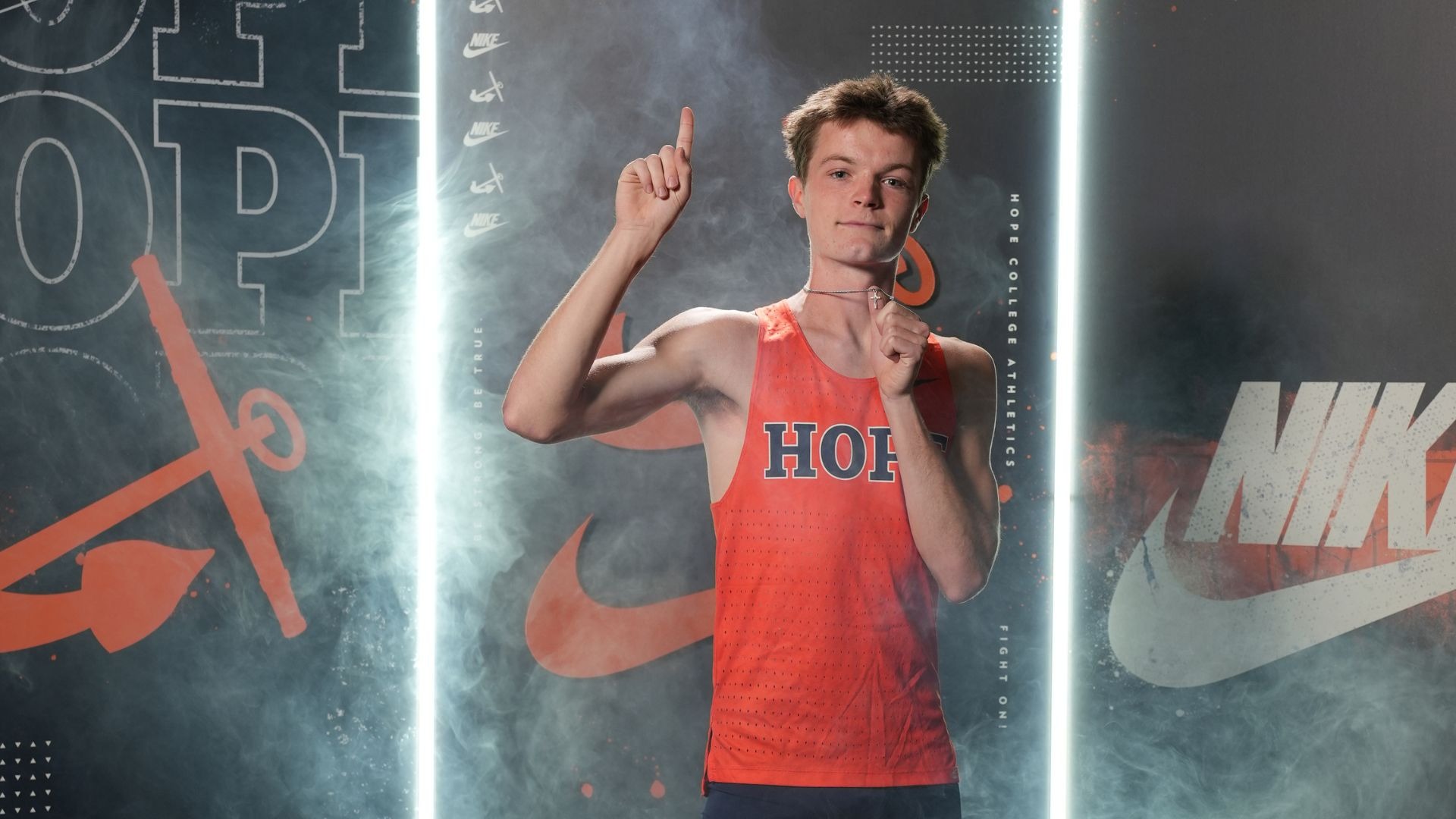 Runner Elias Kretchmar poses for a portrait.