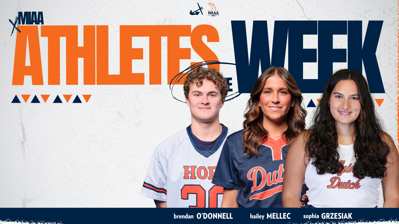 Three Hope student-athletes pose for portraits.