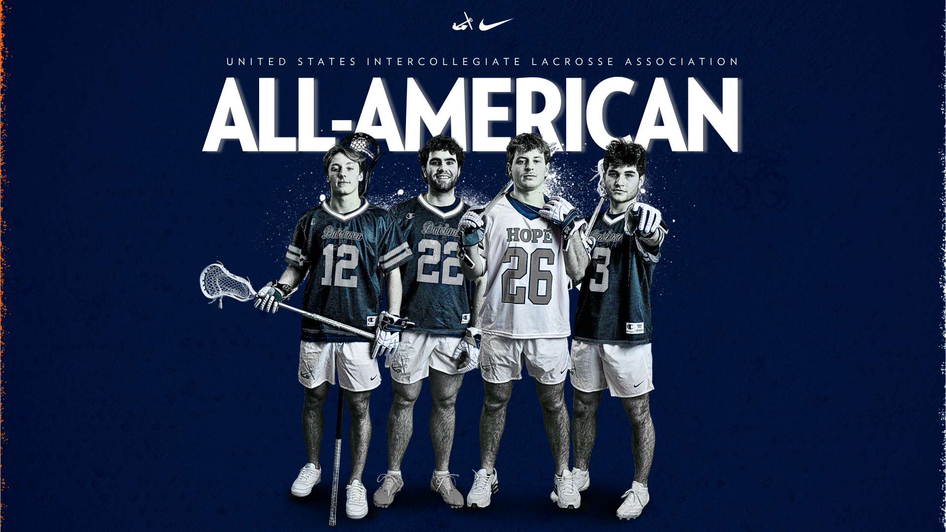 a group of men's lacrosse players pose for a portrait