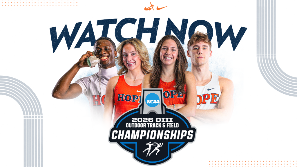 Four Hope track and field runners pose for portraits.