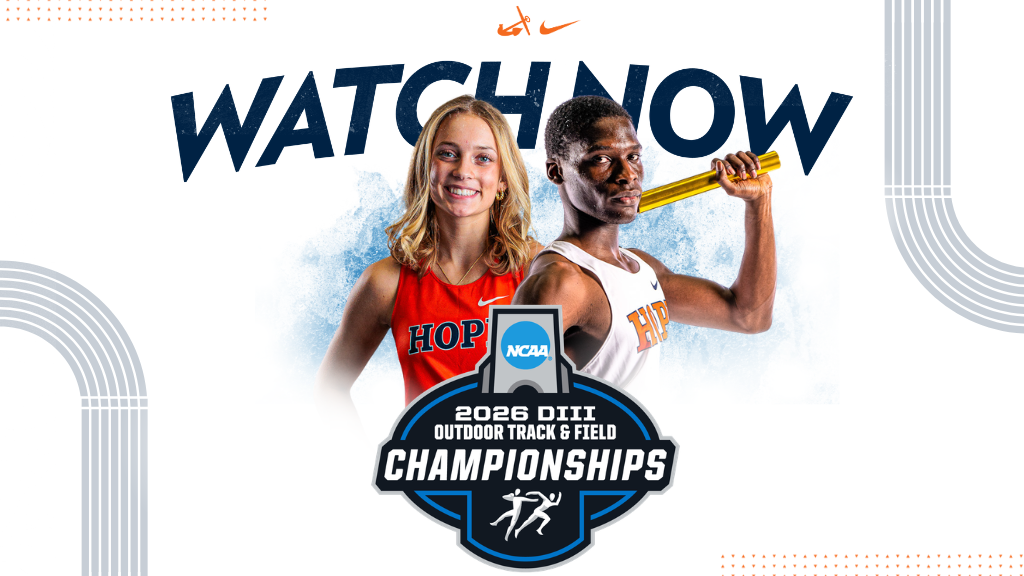 Two Hope track and field runners pose for portraits.