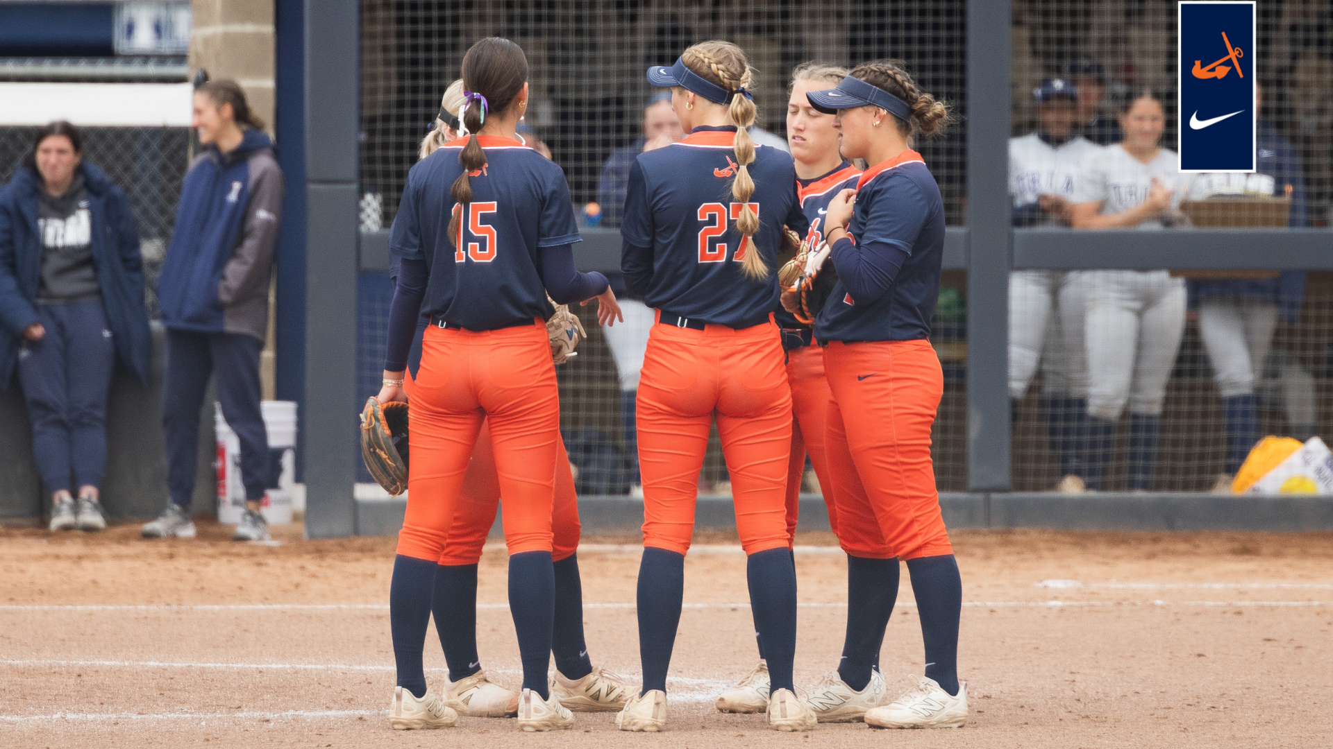 The Hope College softball talks in the circle