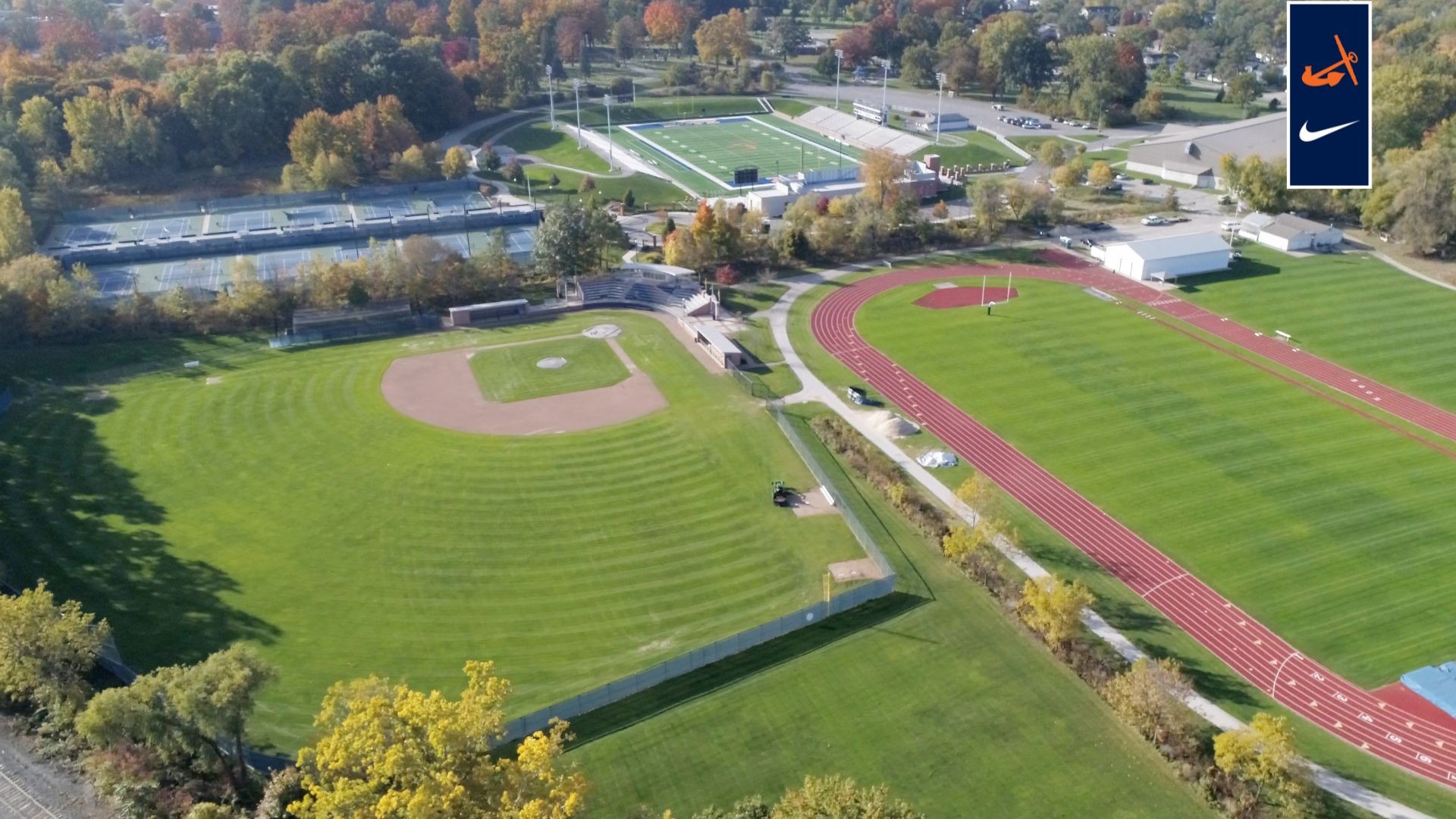 Drone view of Buys Athletics Fields.
