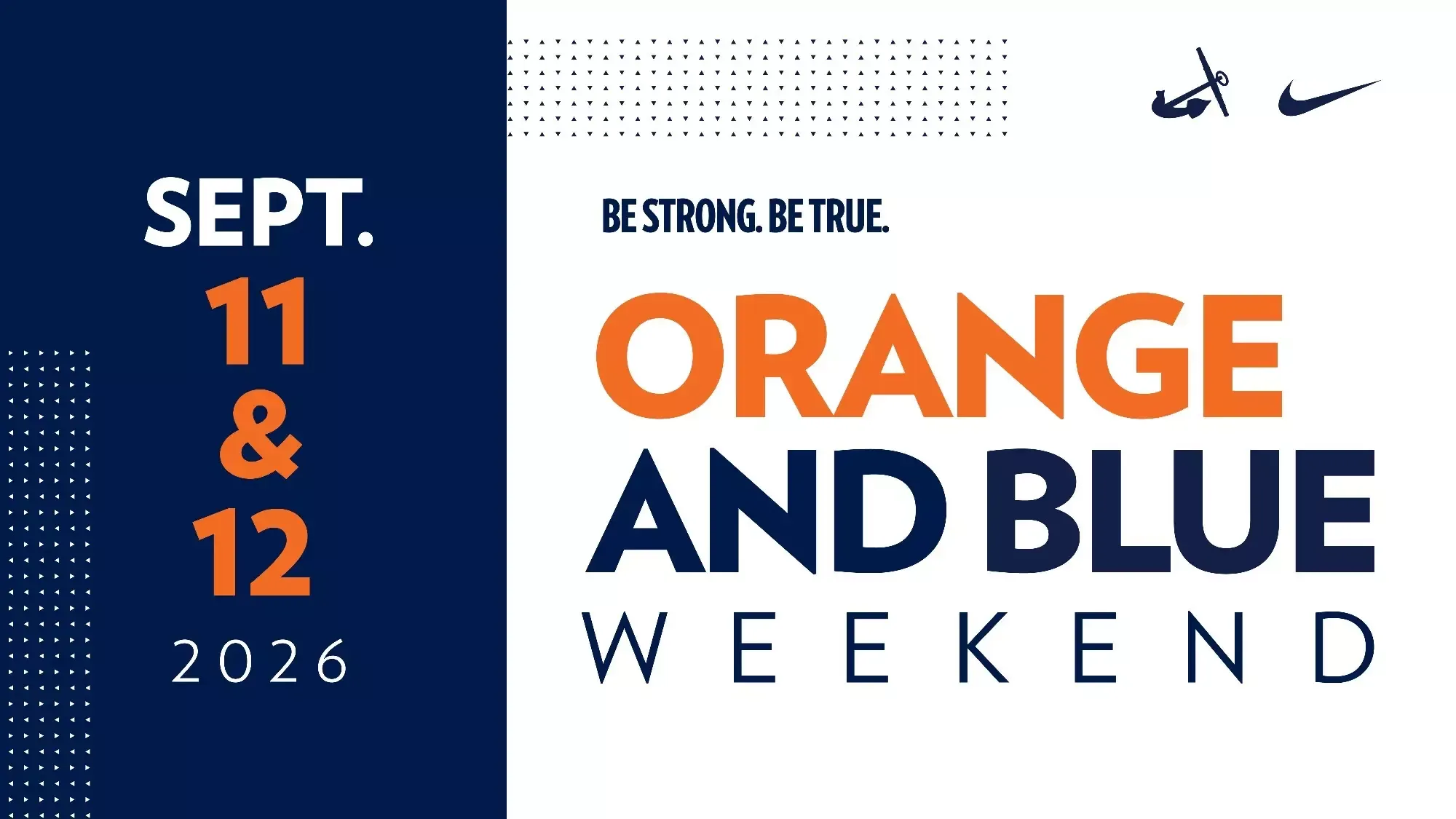 26 Orange and Blue Weekend promo