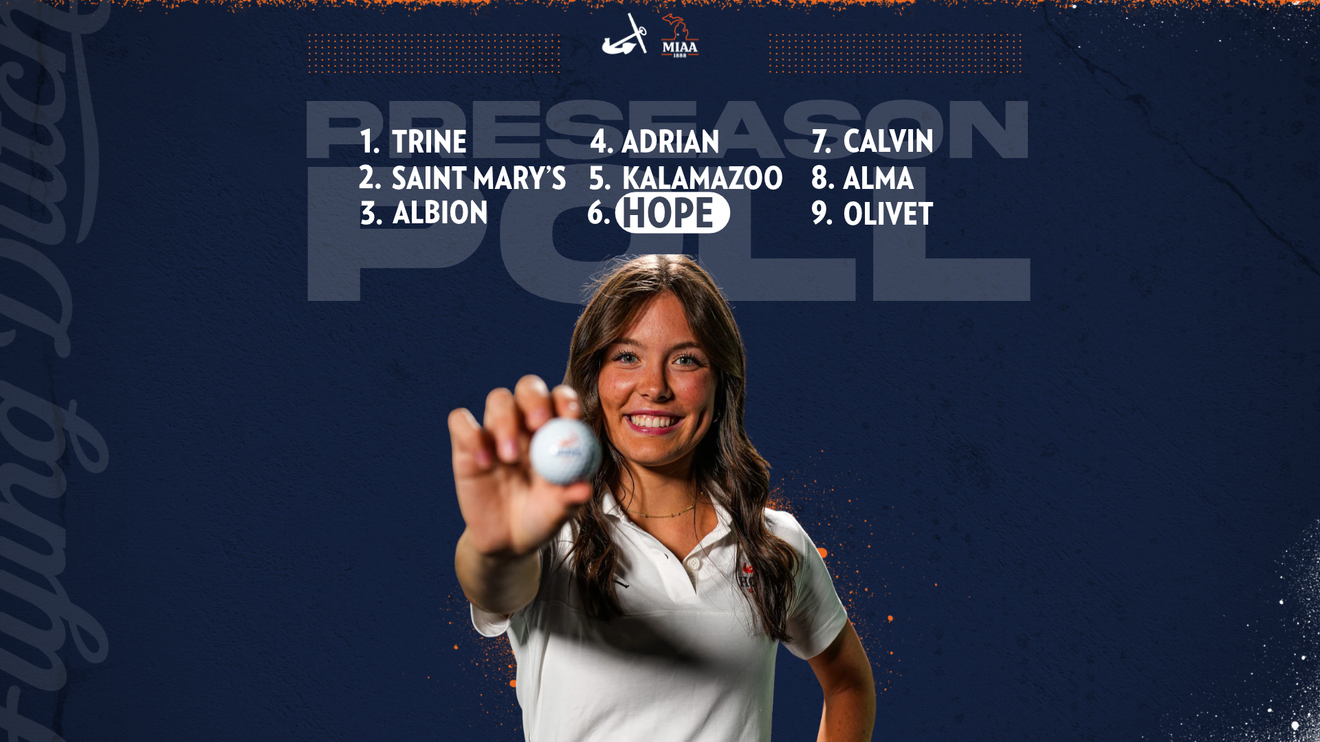 Gabby Hanover holds a golf ball.