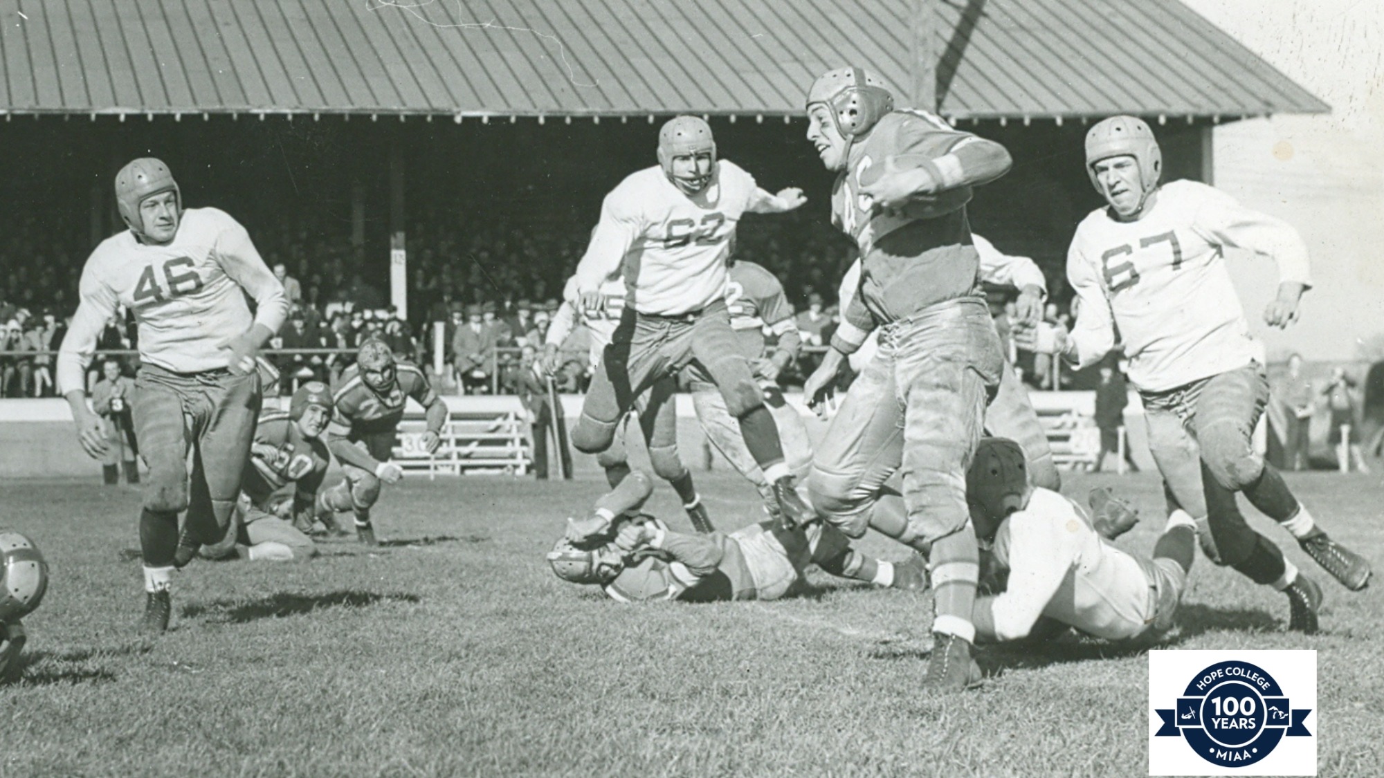 In 1937, Riverview Park was equipped with lights to allow for night games. The Flying Dutchmen's first MIAA game under the lights was against Olivet in a game played in a downpour. Hope won 6-0. It would be Hope’s only points over a five-game league schedule. A casualty of the night were the lightbulbs that burst when pelted with rain. The college was billed $75 to replace the bulbs.