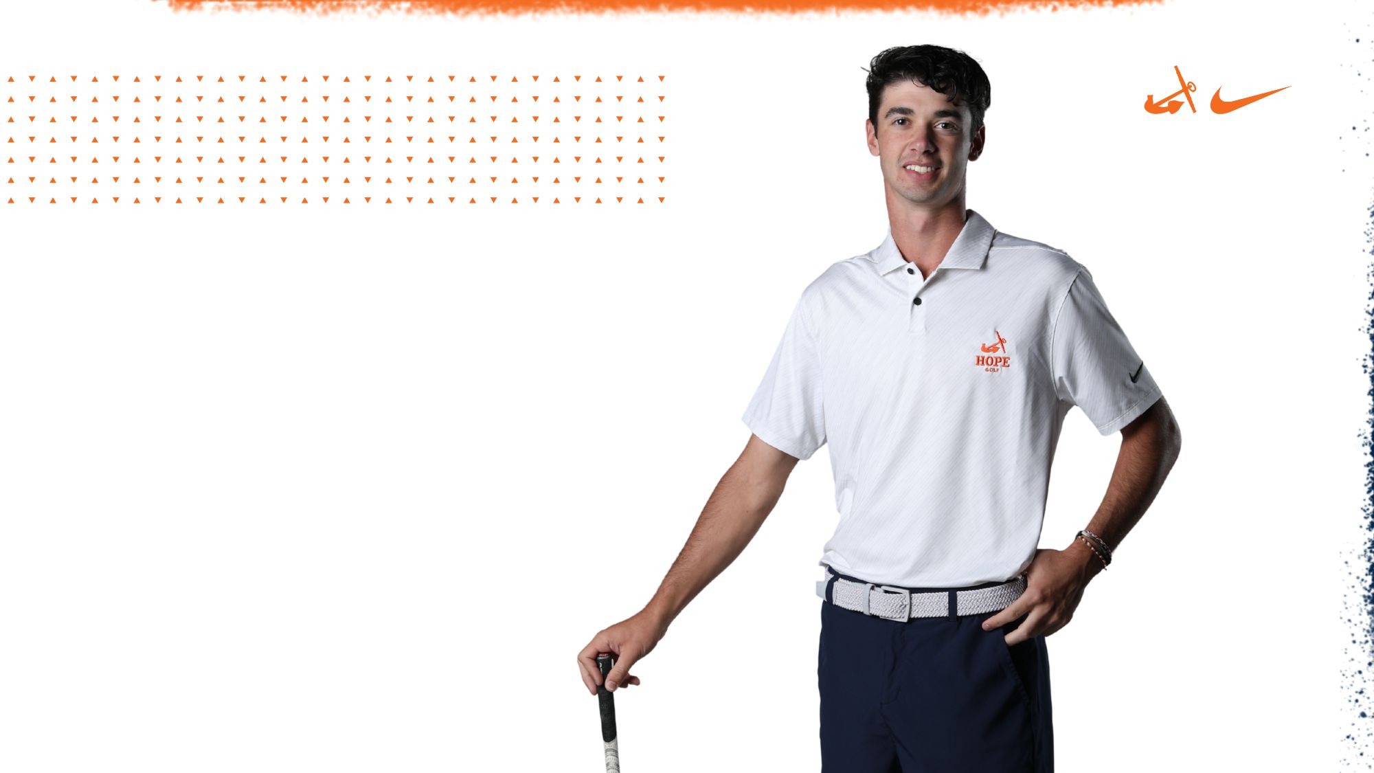 Golfer Eli Voisard poses for a portrait.