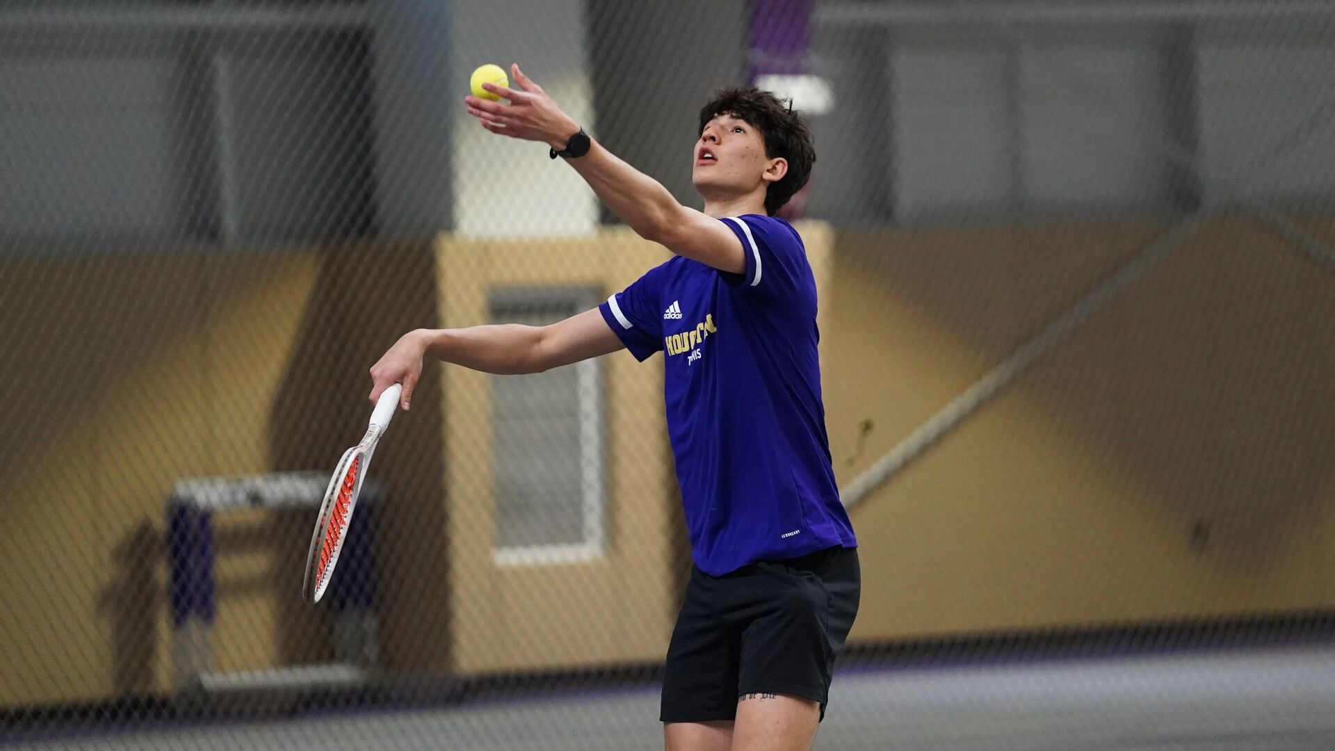 Sam Garay starts his serve