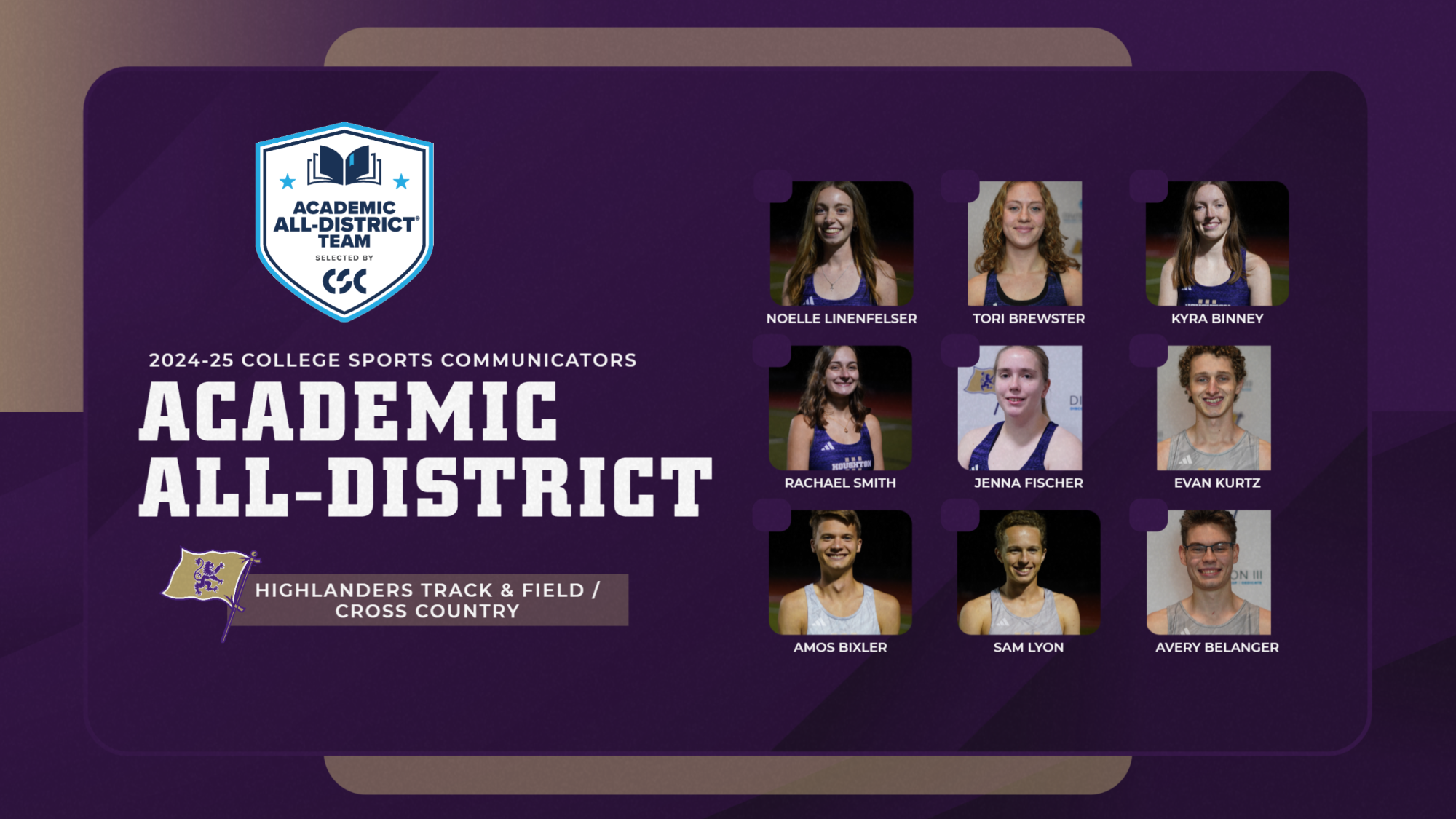 2024-25 Track/XC Academic All-District