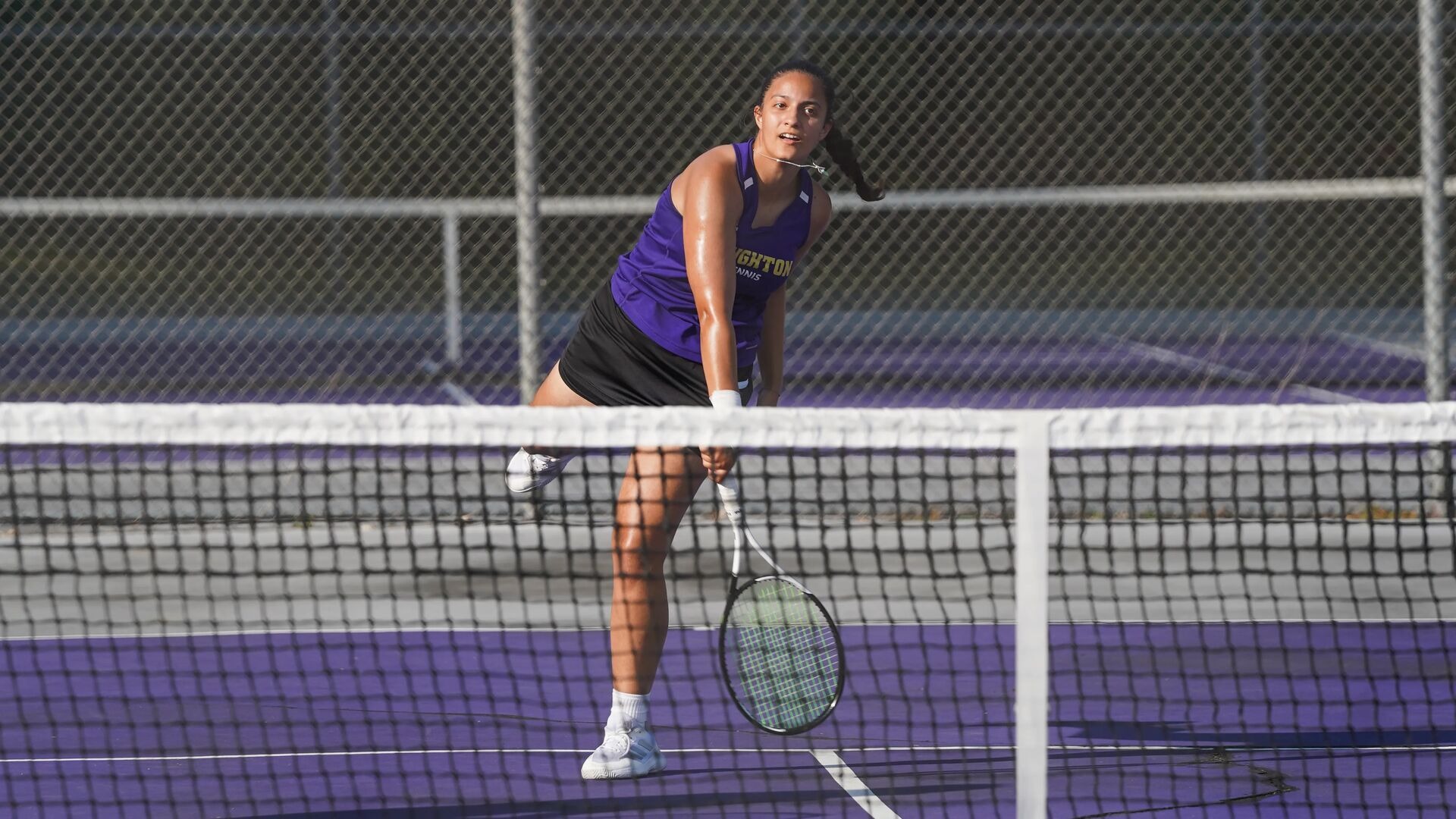 Victoria Martinez serves
