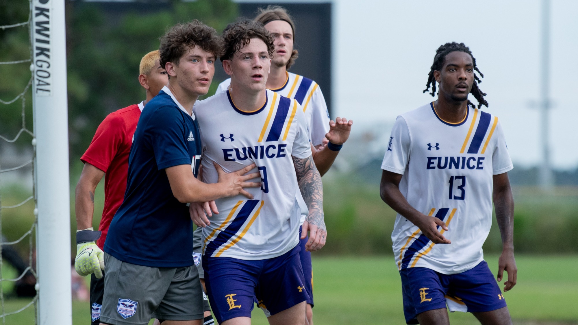 Cian Lane, Marven Michel wait for corner kick