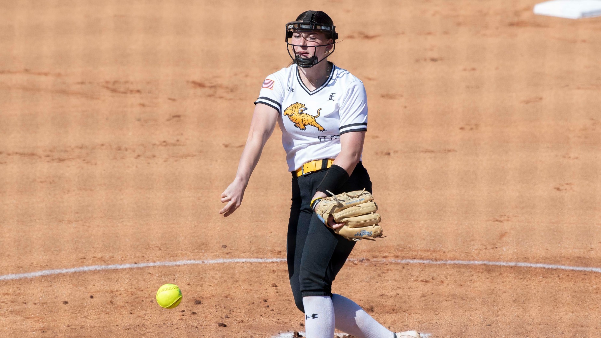 Erika Savage pitches during action against Kirkwood.