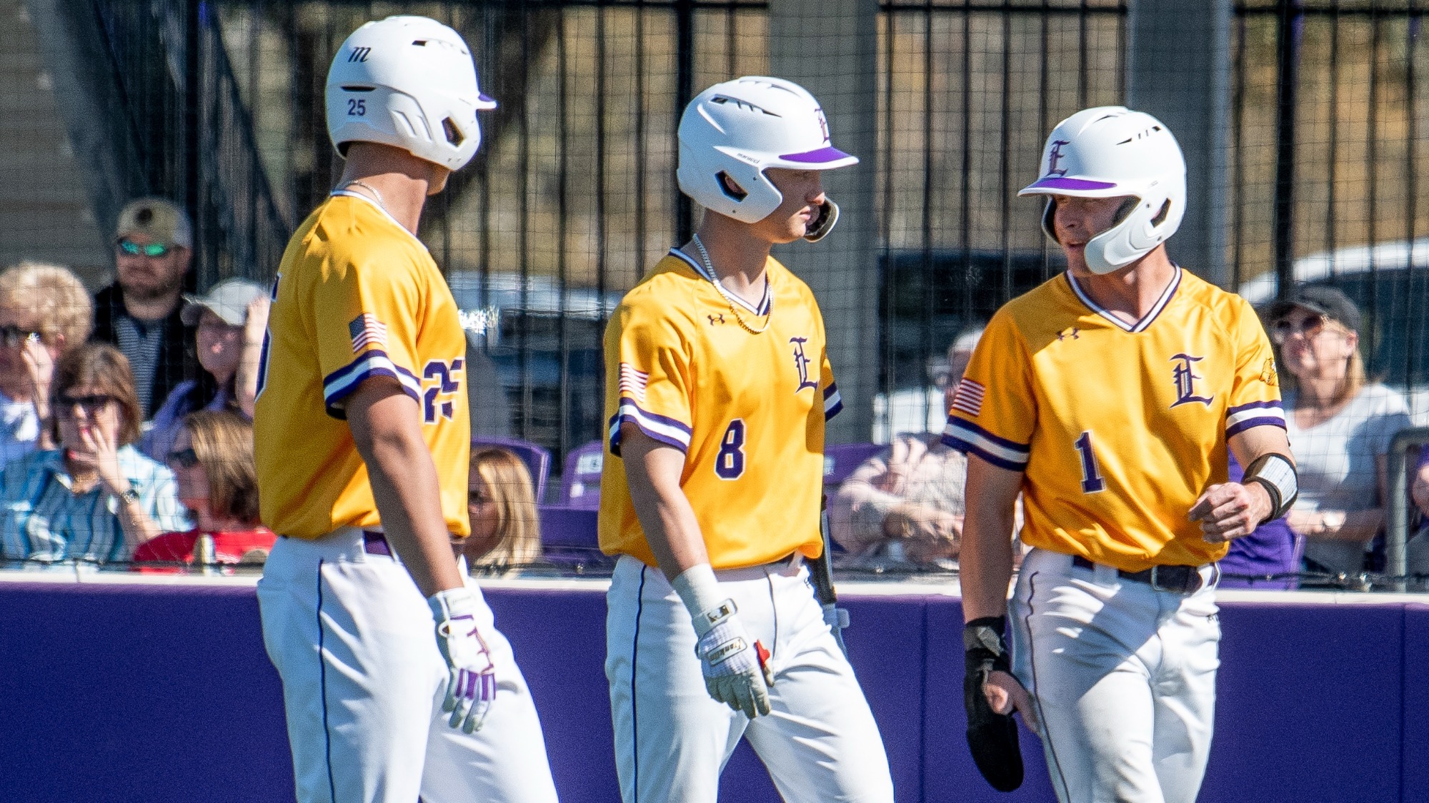 A few Bengal players turn to the dugout after scoring in a win.