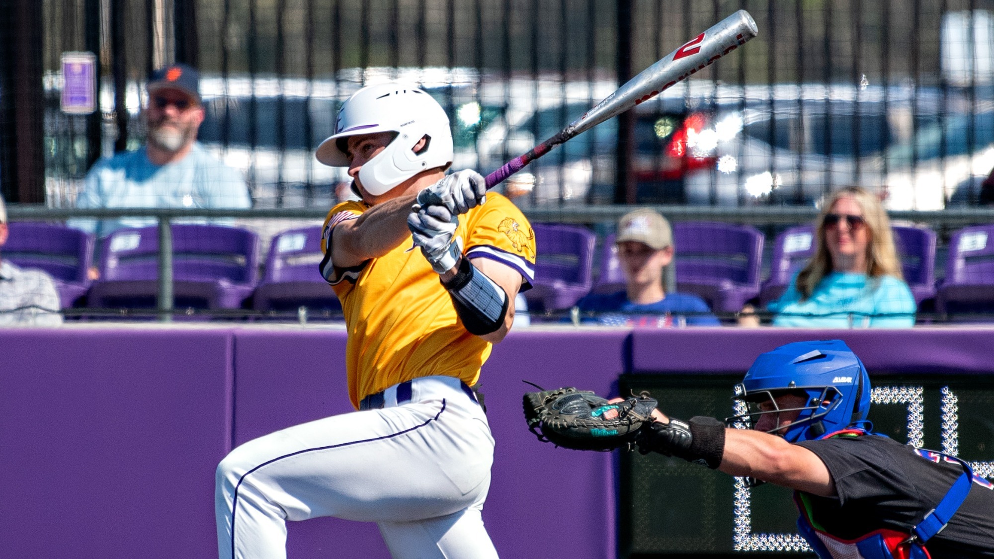 Aidan Mouton drives in a pair of runs in LSUE's win over Murray State