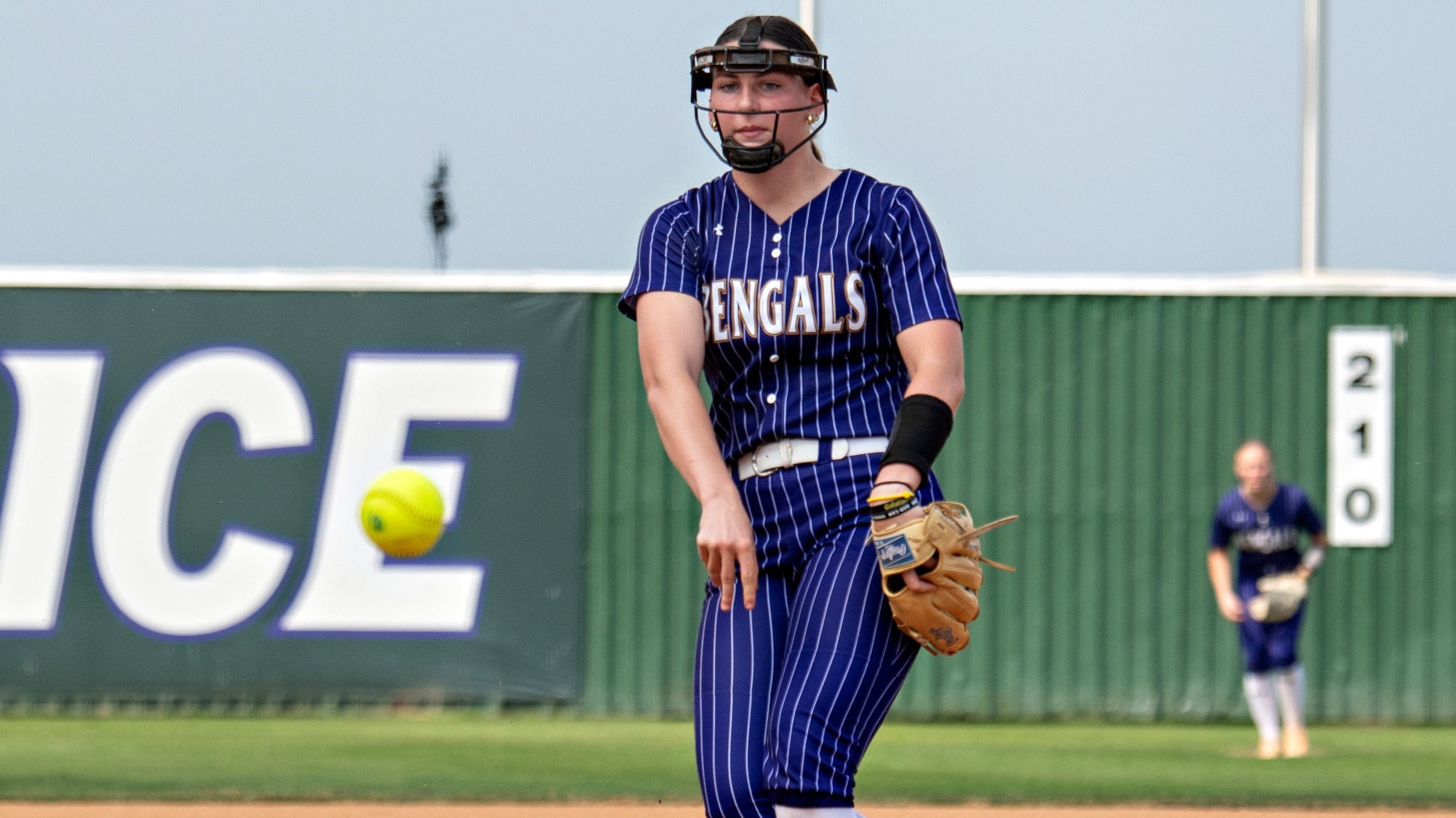 Erika Savage makes a pitch during action for LSU Eunice softball.