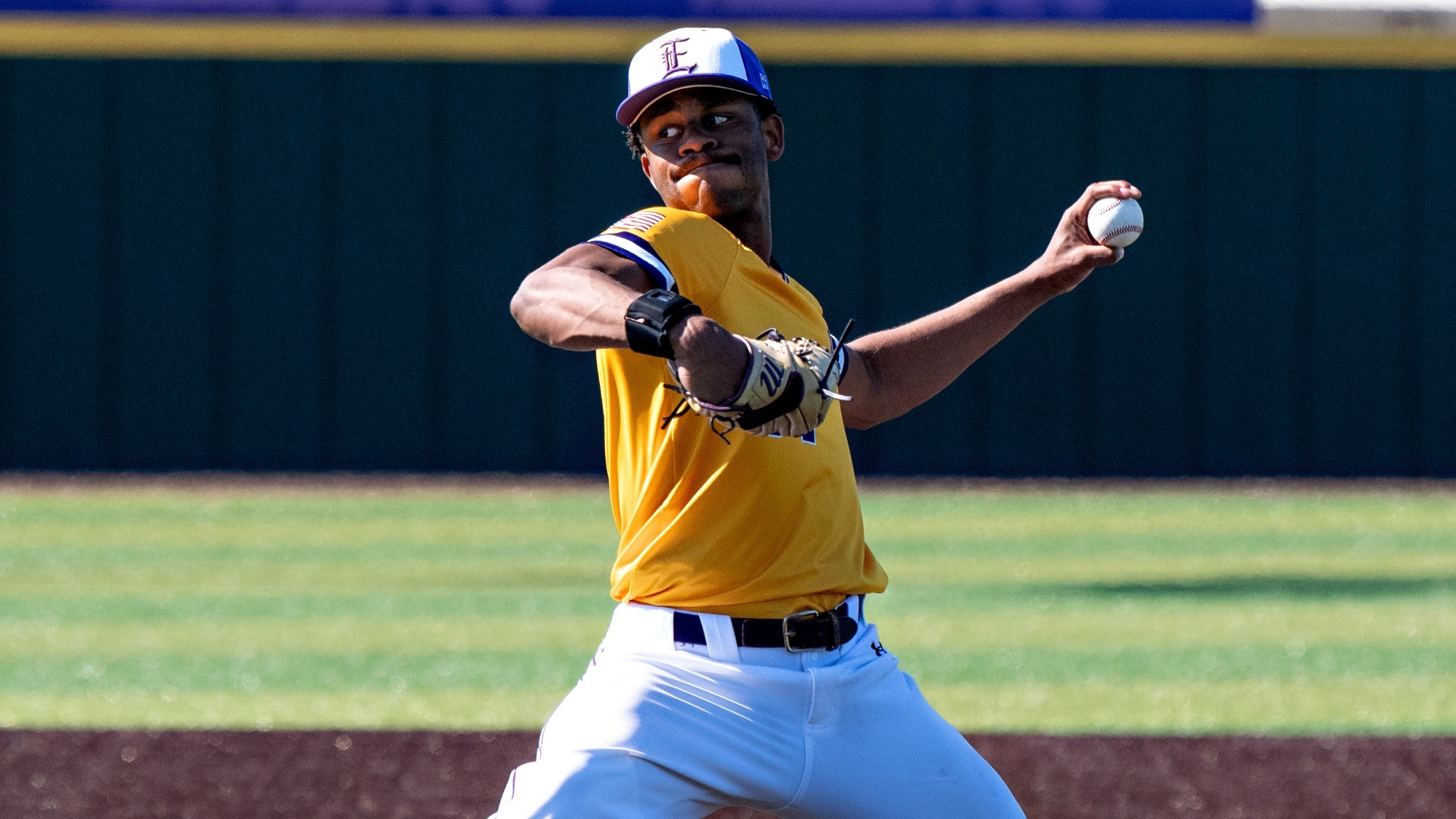 Xavier Woods makes a pitch during action at Bengal Stadium.