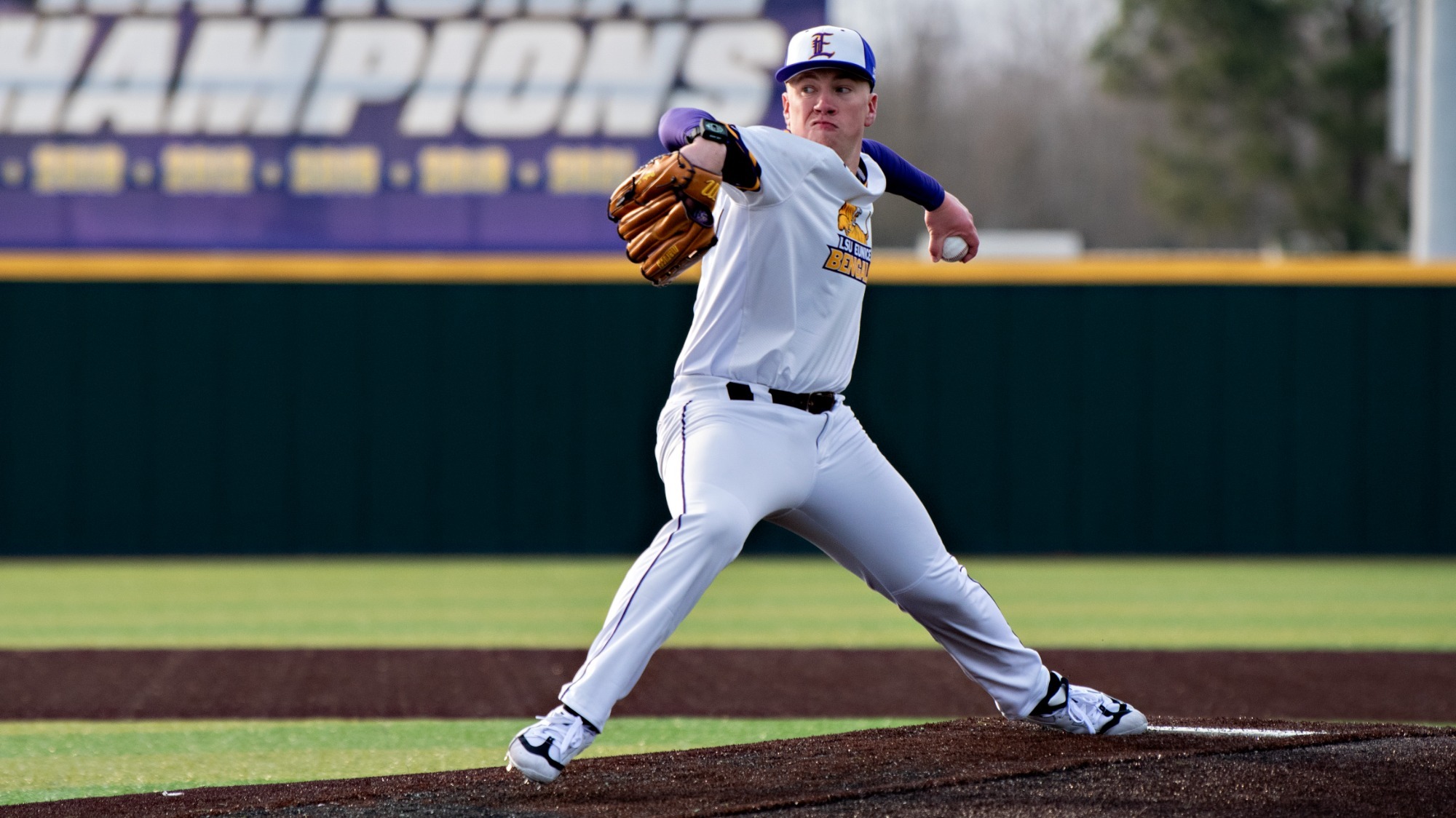 McCray Jacobs makes a pitch during action this season at Bengal Stadium.