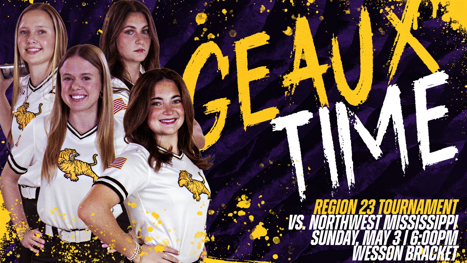 Geaux Time! LSU Eunice plays Northwest Mississippi on Sunday, May 3 for the opening game of the Region 23 Tournament