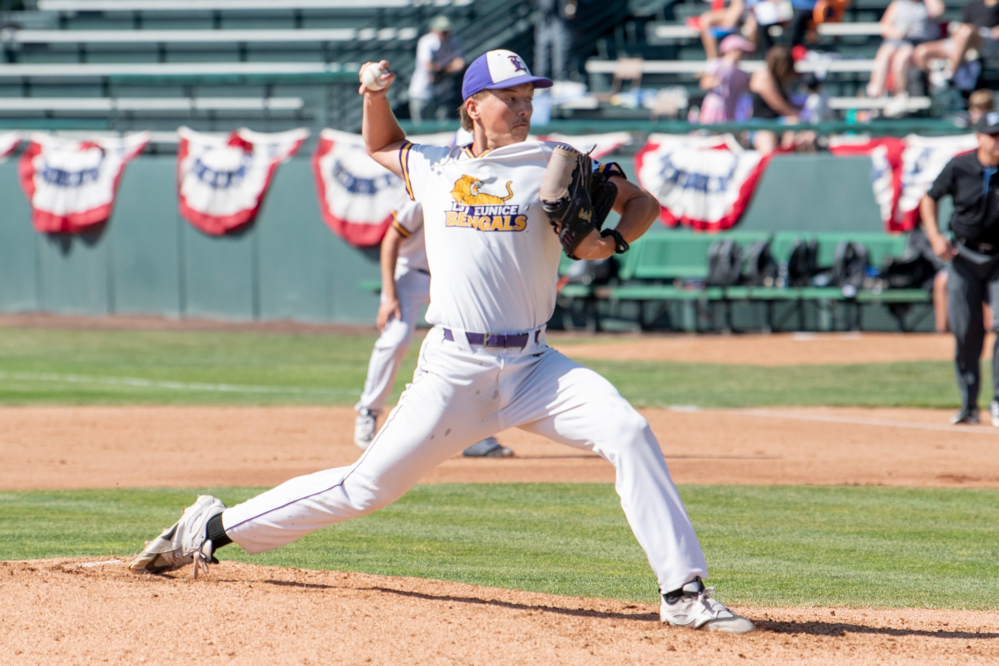 Lane Fenske makes a pitch during the JUCO World Series.