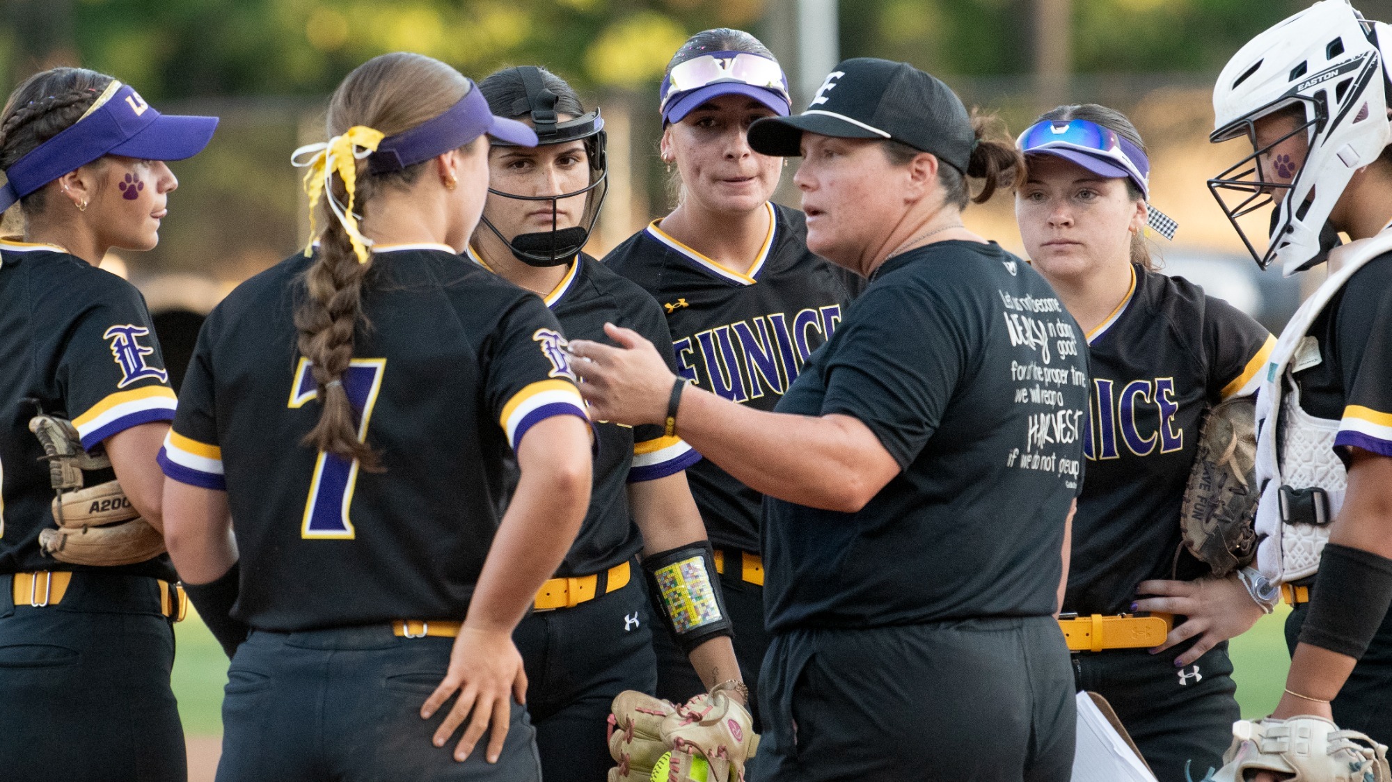 Coach Collins talk to the them during Region 23 Tournament play.