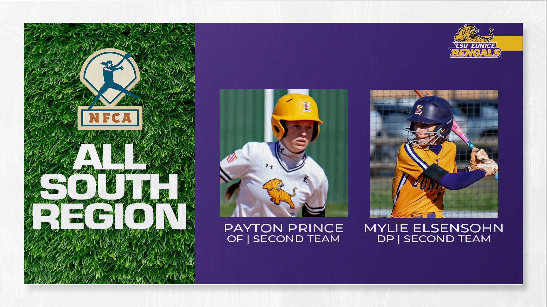 NFCA All-South Region selections Payton Prince and Mylie Elsensohn
