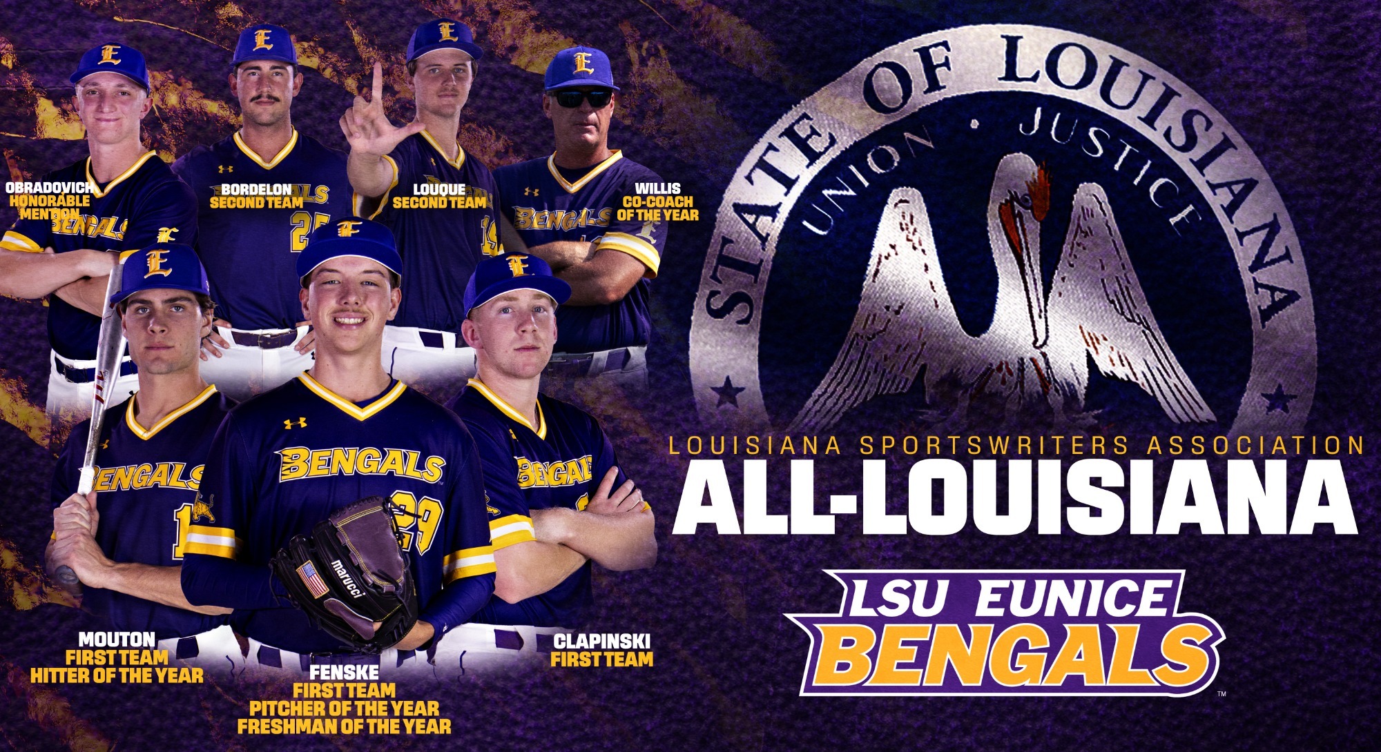 LSU Eunice lands six players and coach Jeff Willis on the LSWA All-Louisiana Baseball team