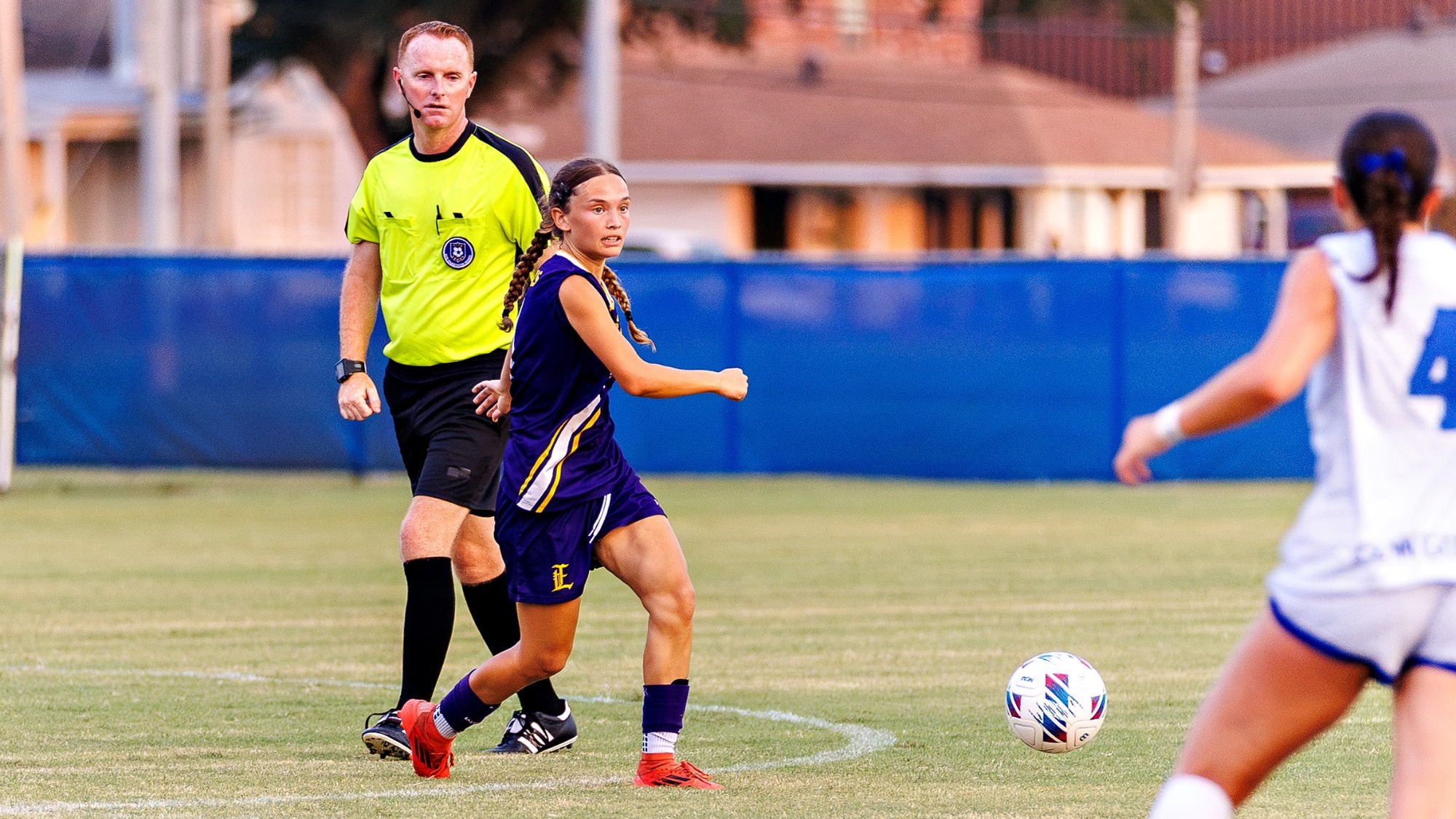 Madison Paujaud plays the ball in preseason action from LSU Eunice.