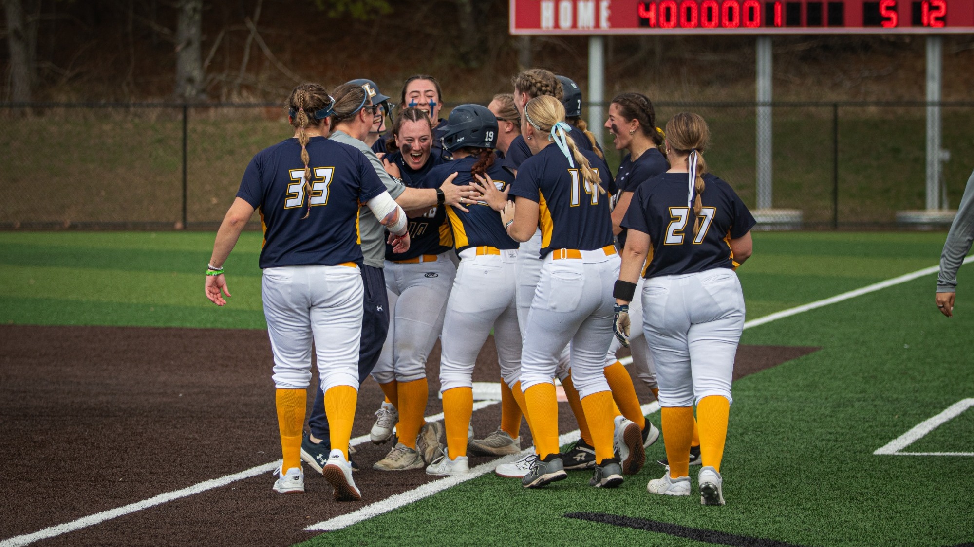 The Warriors celebrate their game two win.