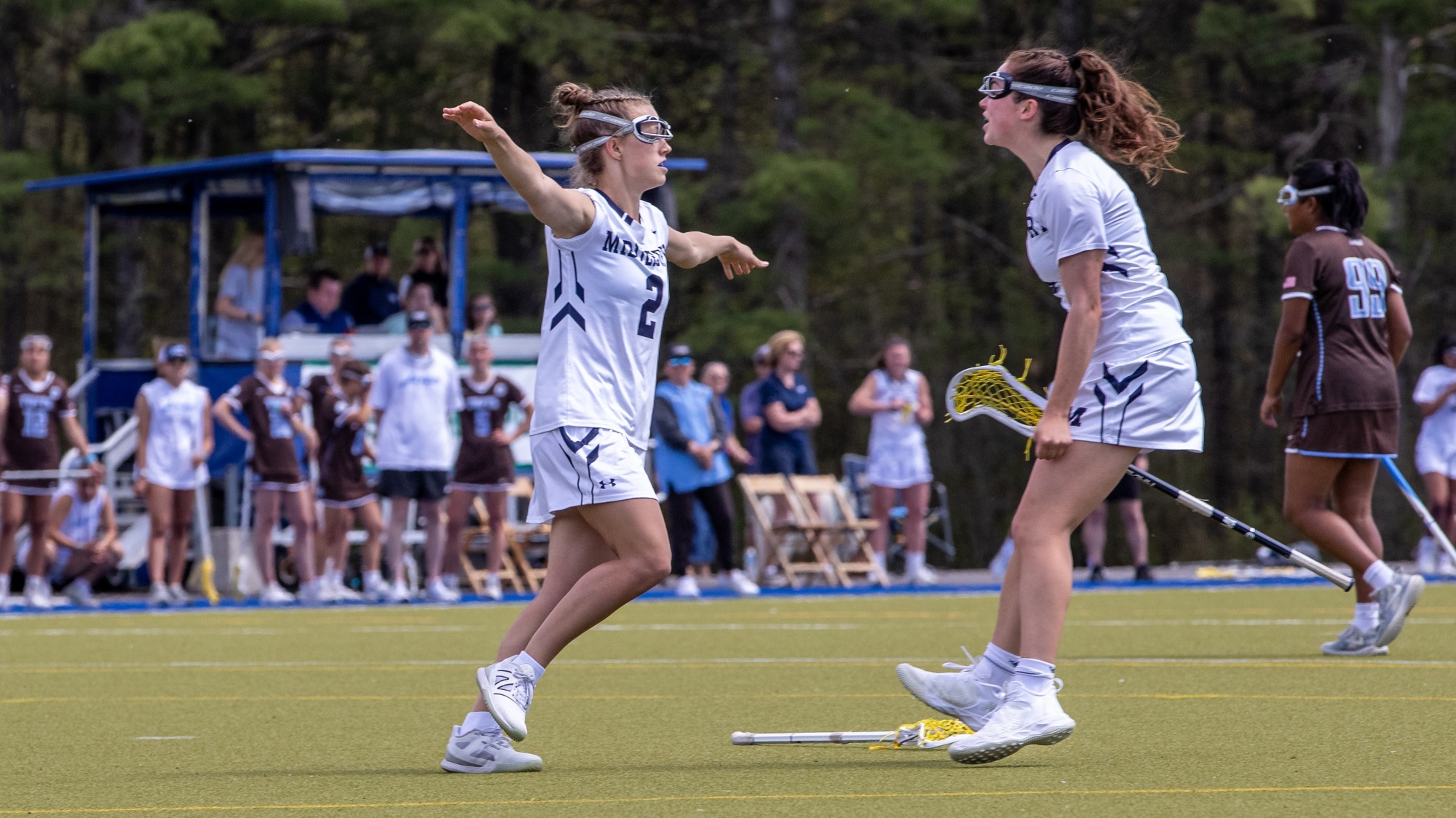 HopeShueCarolineAdamsGoalCelebrate23TuftsNESCACChamp