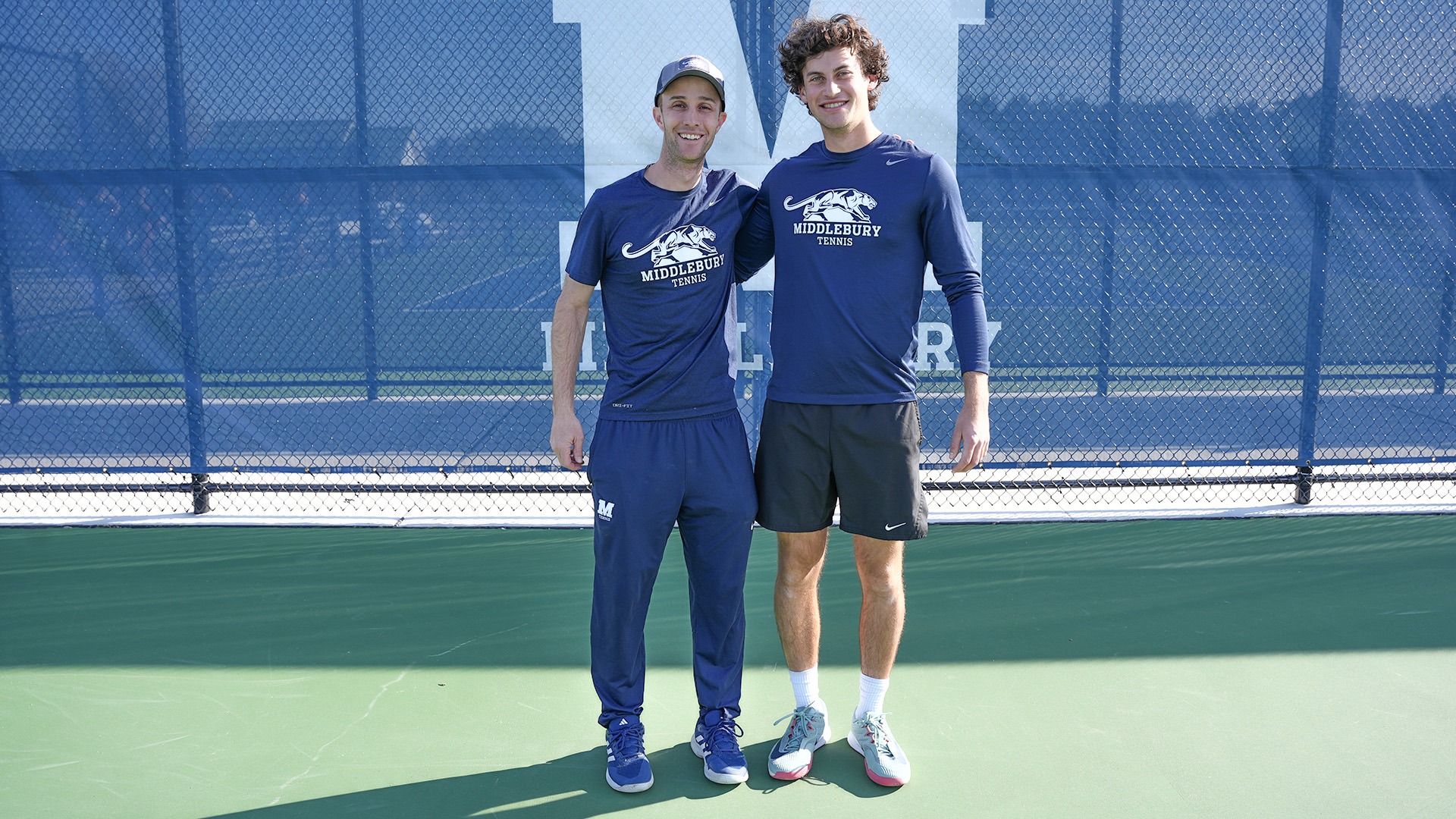 Men's tennis coaches Andrew Thomson (left) and Jake Cohen (right)