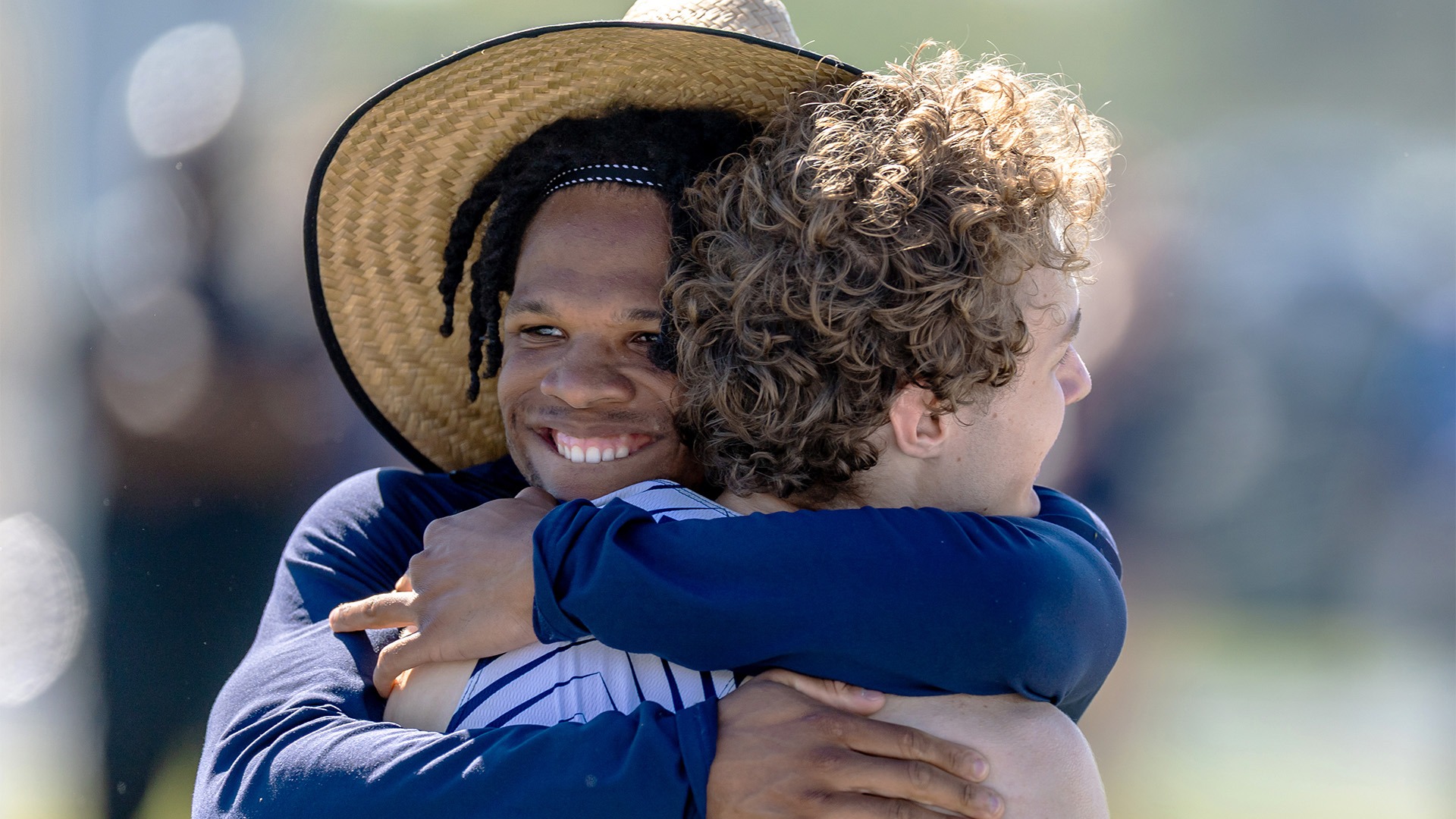 Donnell Harvey Jr. celebrating a strong finish during the Mangrum Invitational.