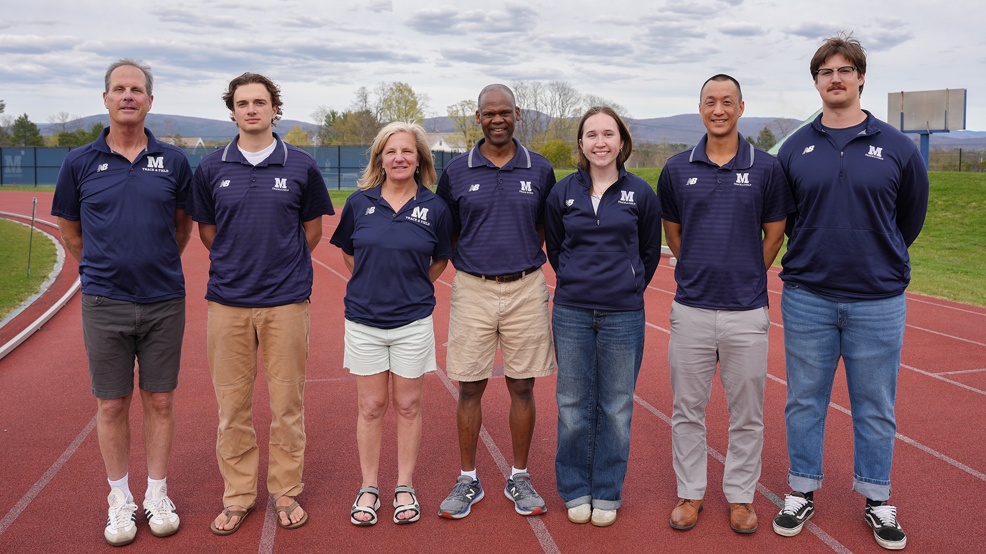 The 2026 Middlebury track and field coaching staff.