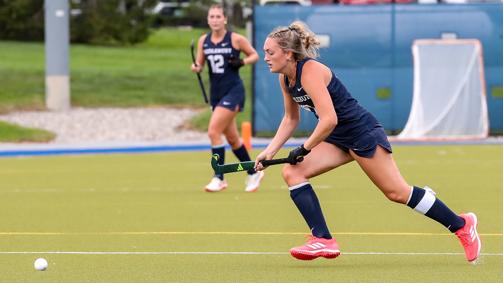 Claire McMichael chases down possession during a game against Union.