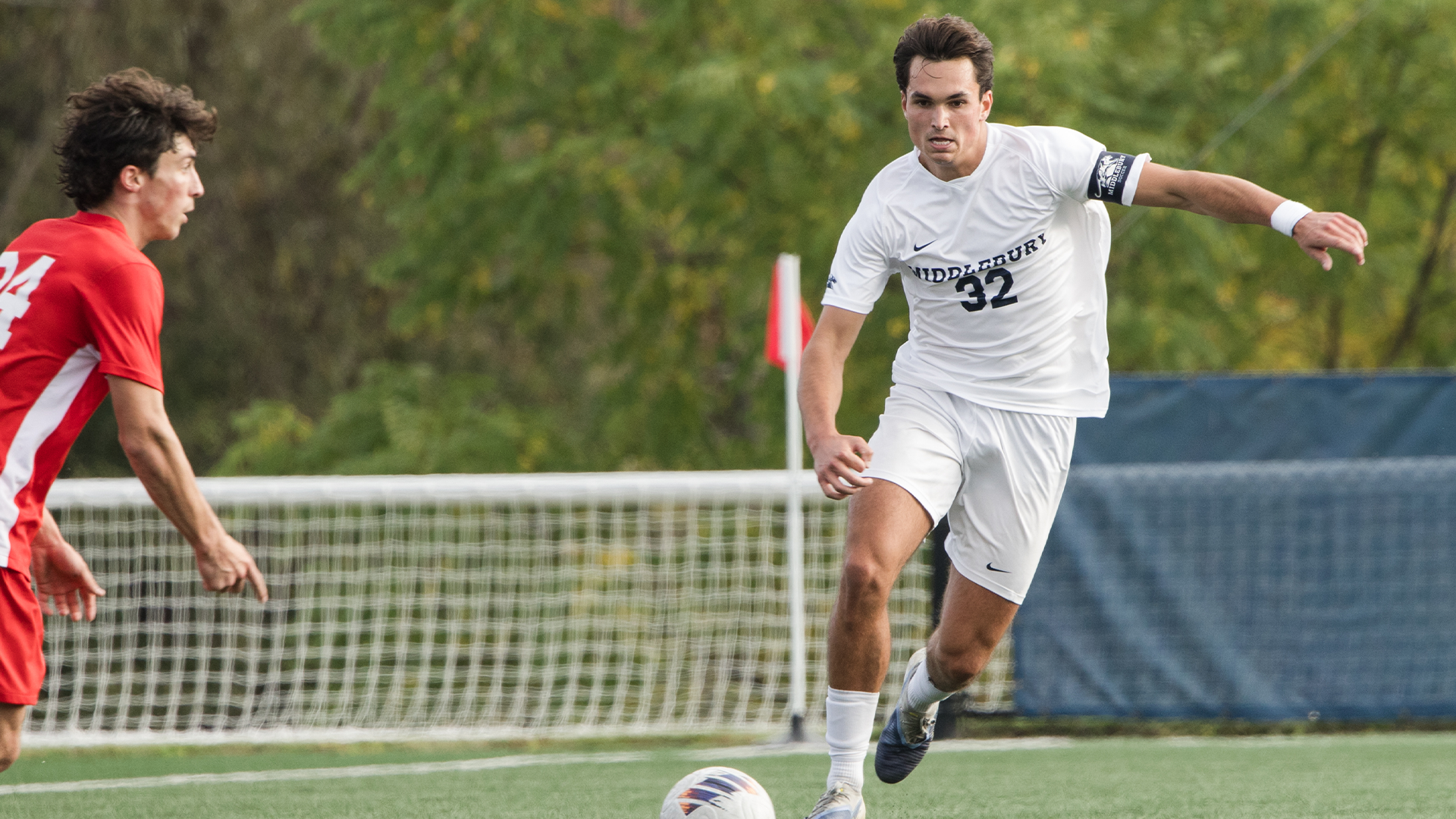 Quinn Pappendick battles for the ball in the team's match against RPI.