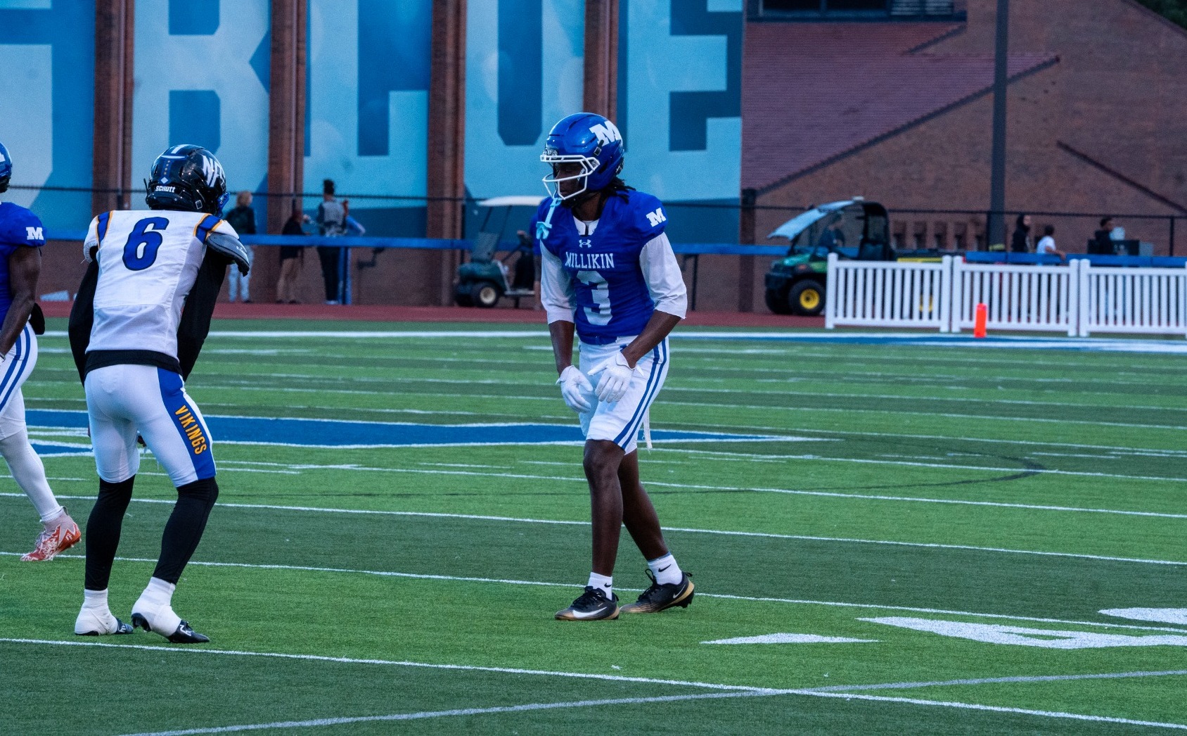 A Nixon lines up for a play