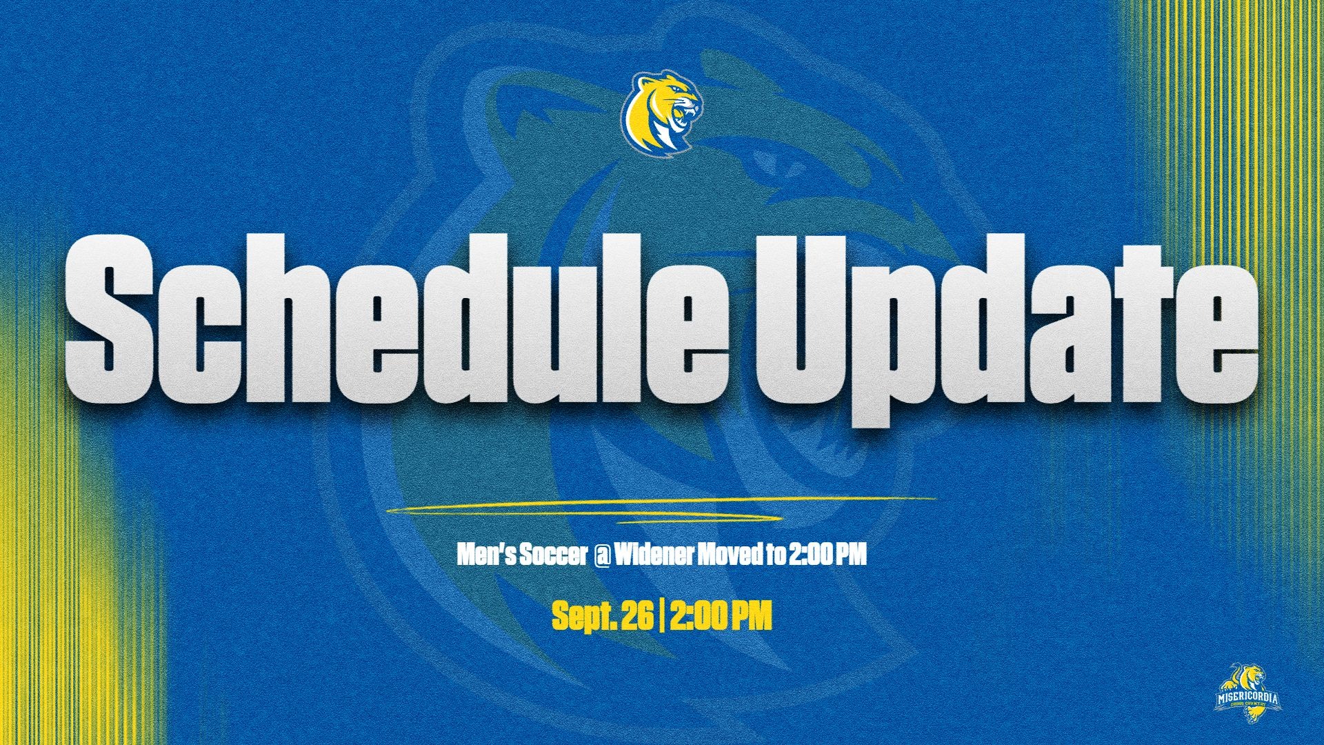 Men's Soccer Schedule Change