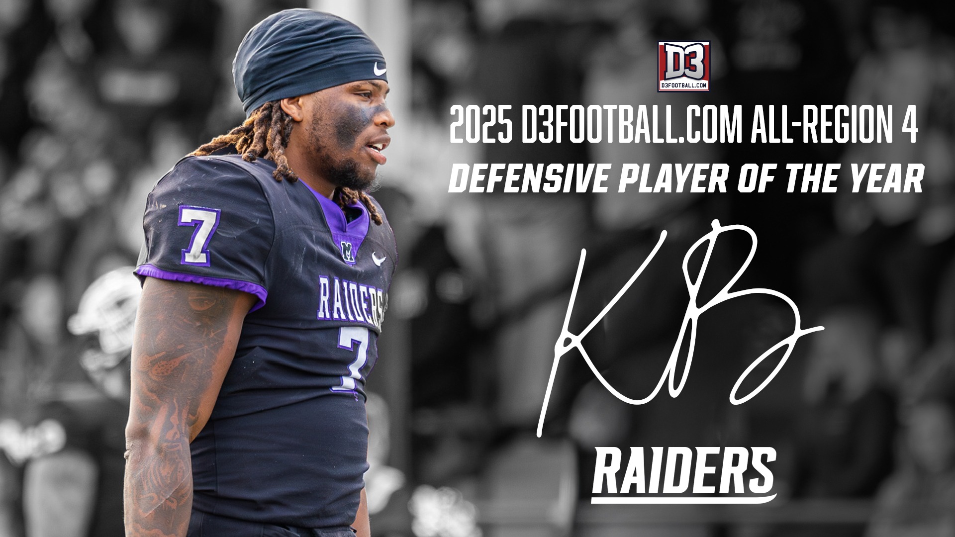 Kaleb Brown 2025 D3football.com All-Region 4 Defensive Player of the Year