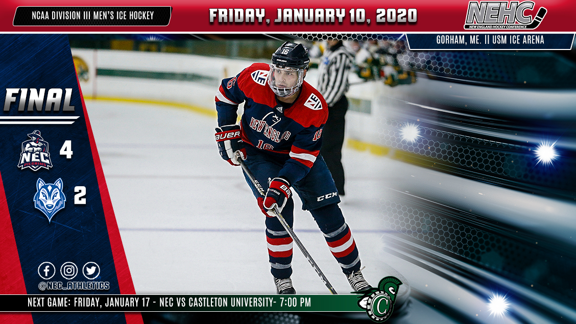 Men's Ice Hockey Doubles Up Southern Maine, 42 New England College