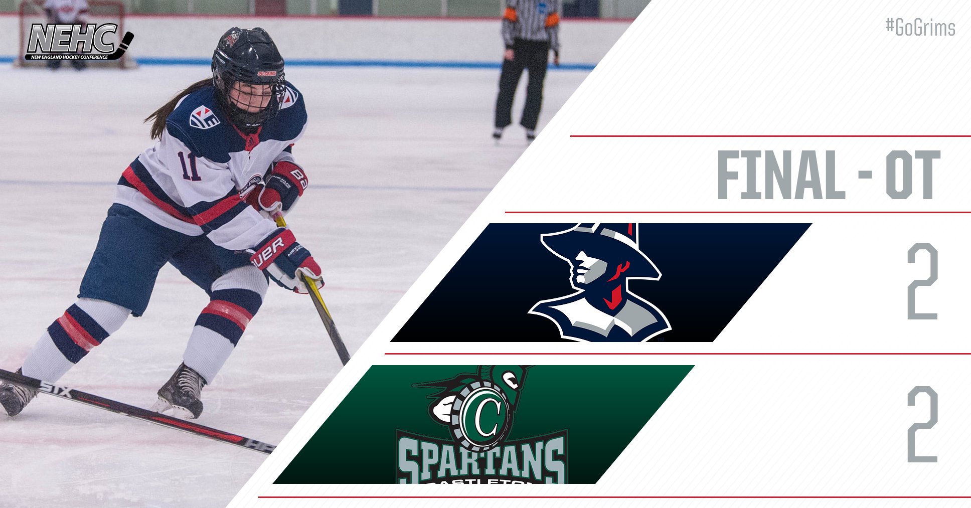 Women's Ice Hockey Skates to 22 Tie at Castleton New England College