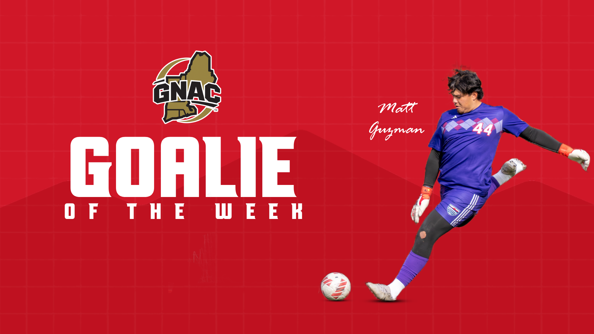 Matt Guzman GNAC Goalkeeper of the Week 2