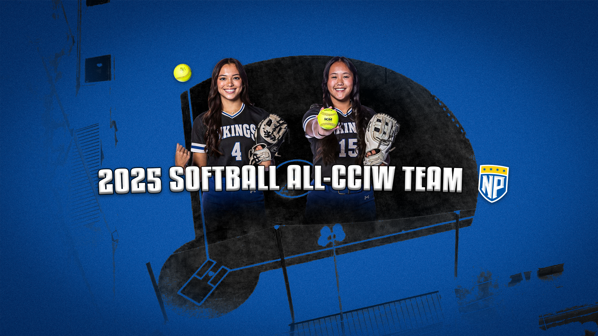 KAYLA AND MADDY CELEBRATE ALL-CCIW HONORS...BANNER 