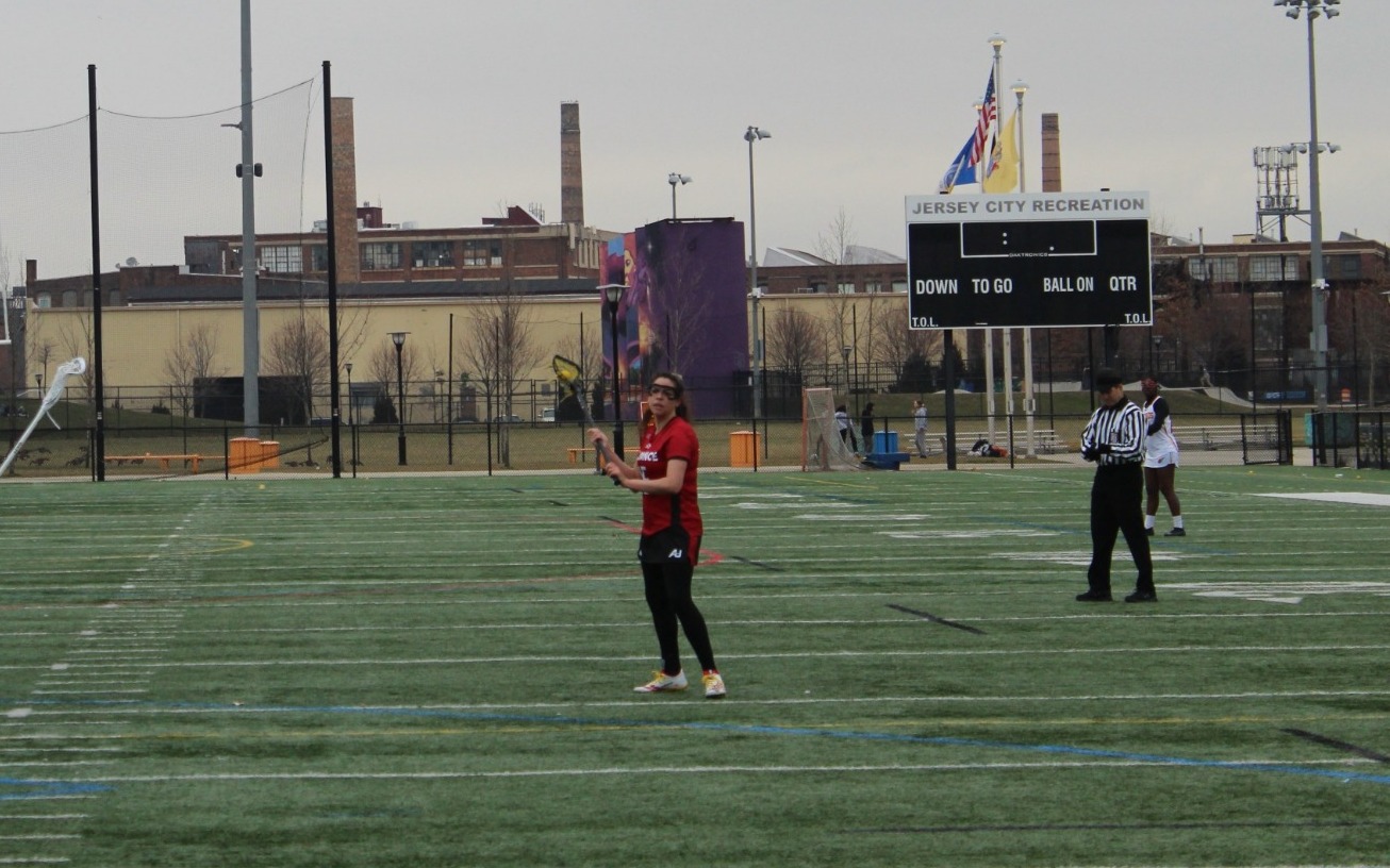 Jasmyne Moore with the ball against UDC, 2023