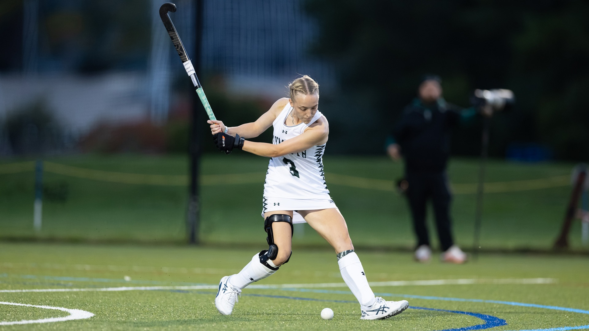 Cassidy Leger drives the ball at Johnson & Wales